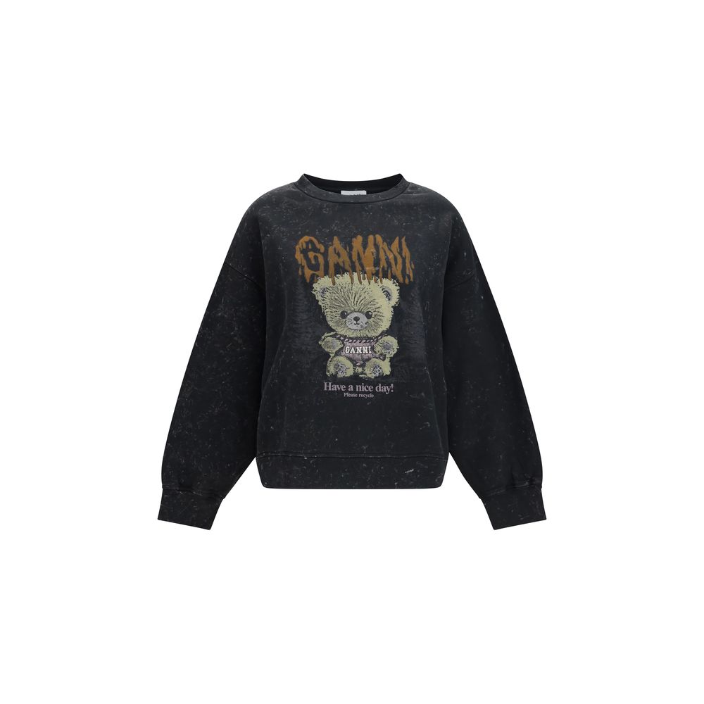 Ganni Gray Cotton Women's Sweatshirt