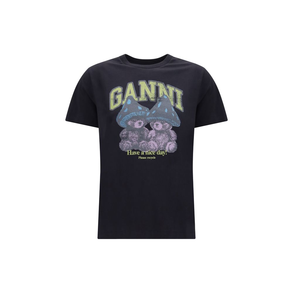 Ganni Gray Cotton Women's T-Shirt