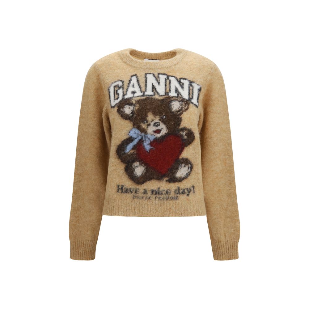 Ganni Beige Polyamide Women's Sweatshirt
