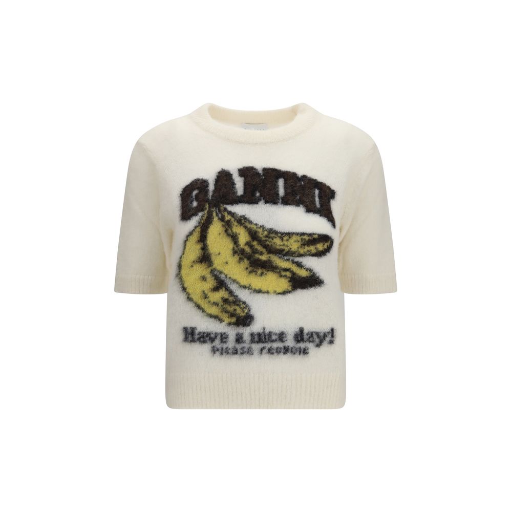 Ganni Beige Alpaca Vicugna Pacos Women's T-Shirt