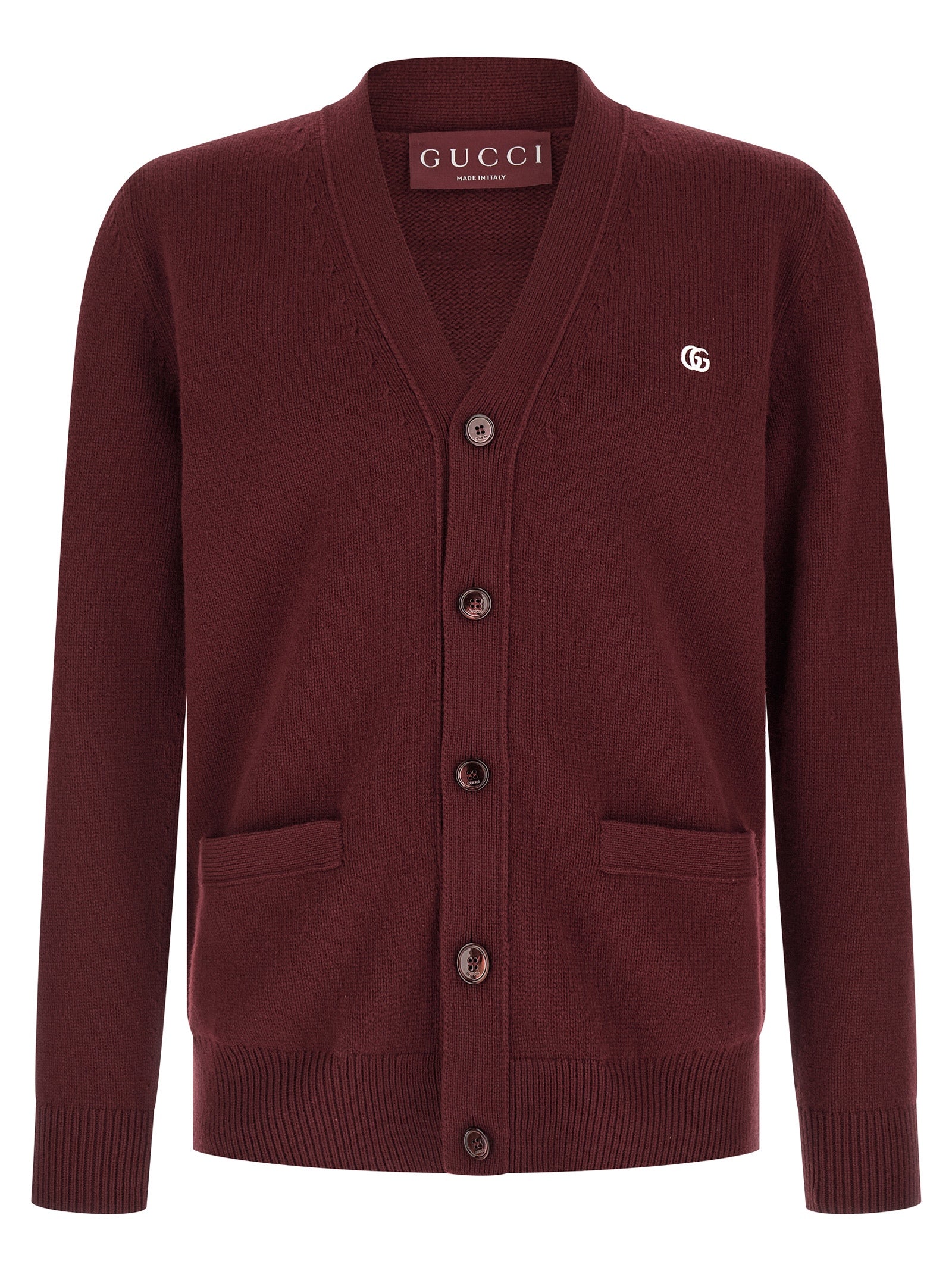 Gucci Bordeaux Cashmere Men's Cardigan