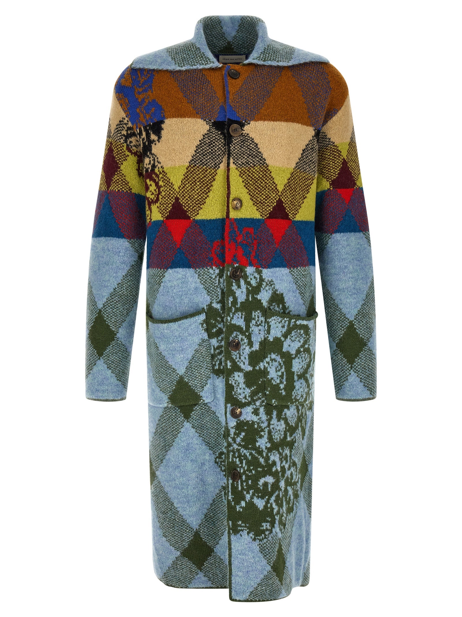 Dries Van Noten Multicolor Wool Men's Cardigan
