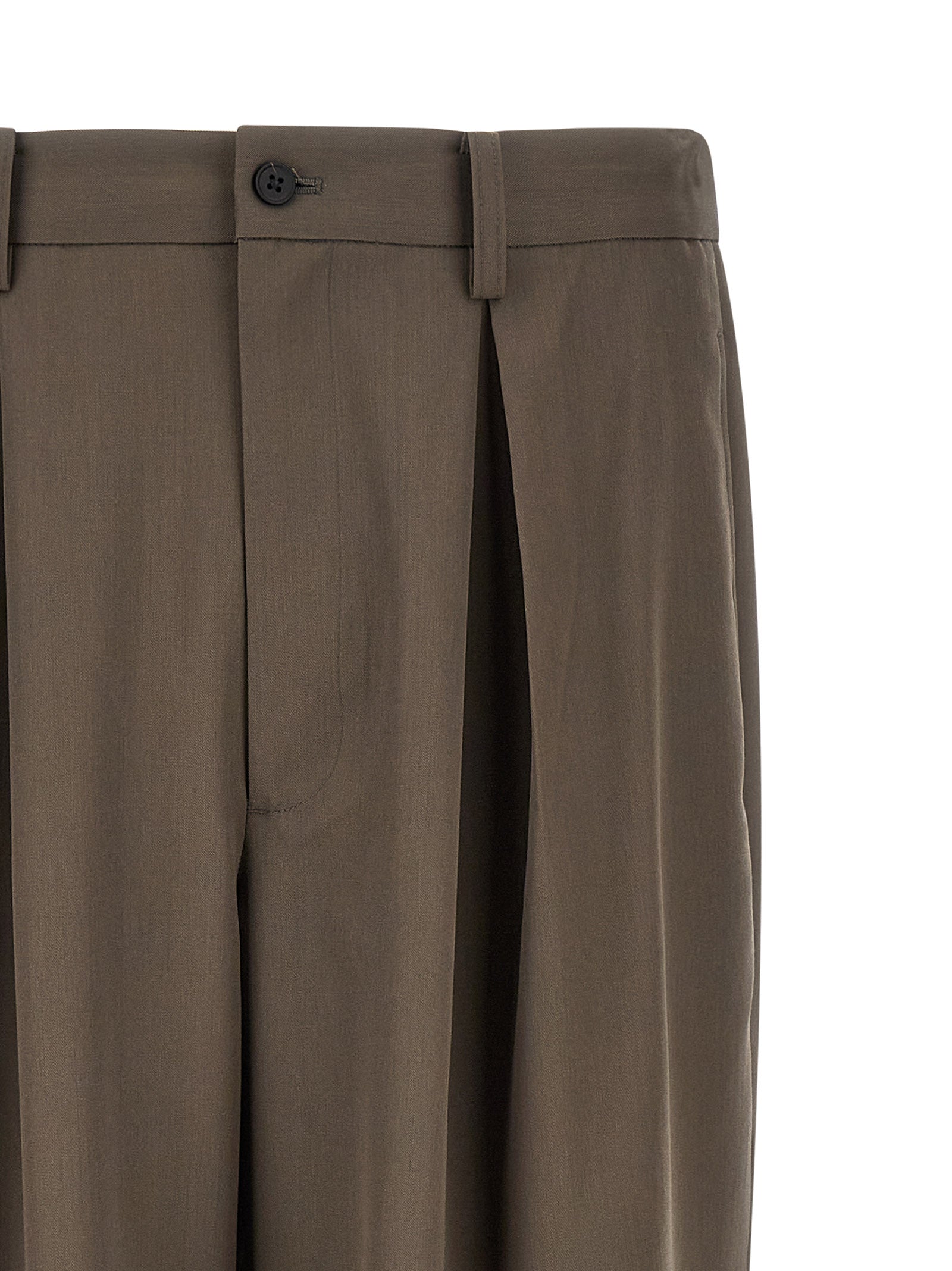 SSSTEIN Brown Wool Casual Men's Pants