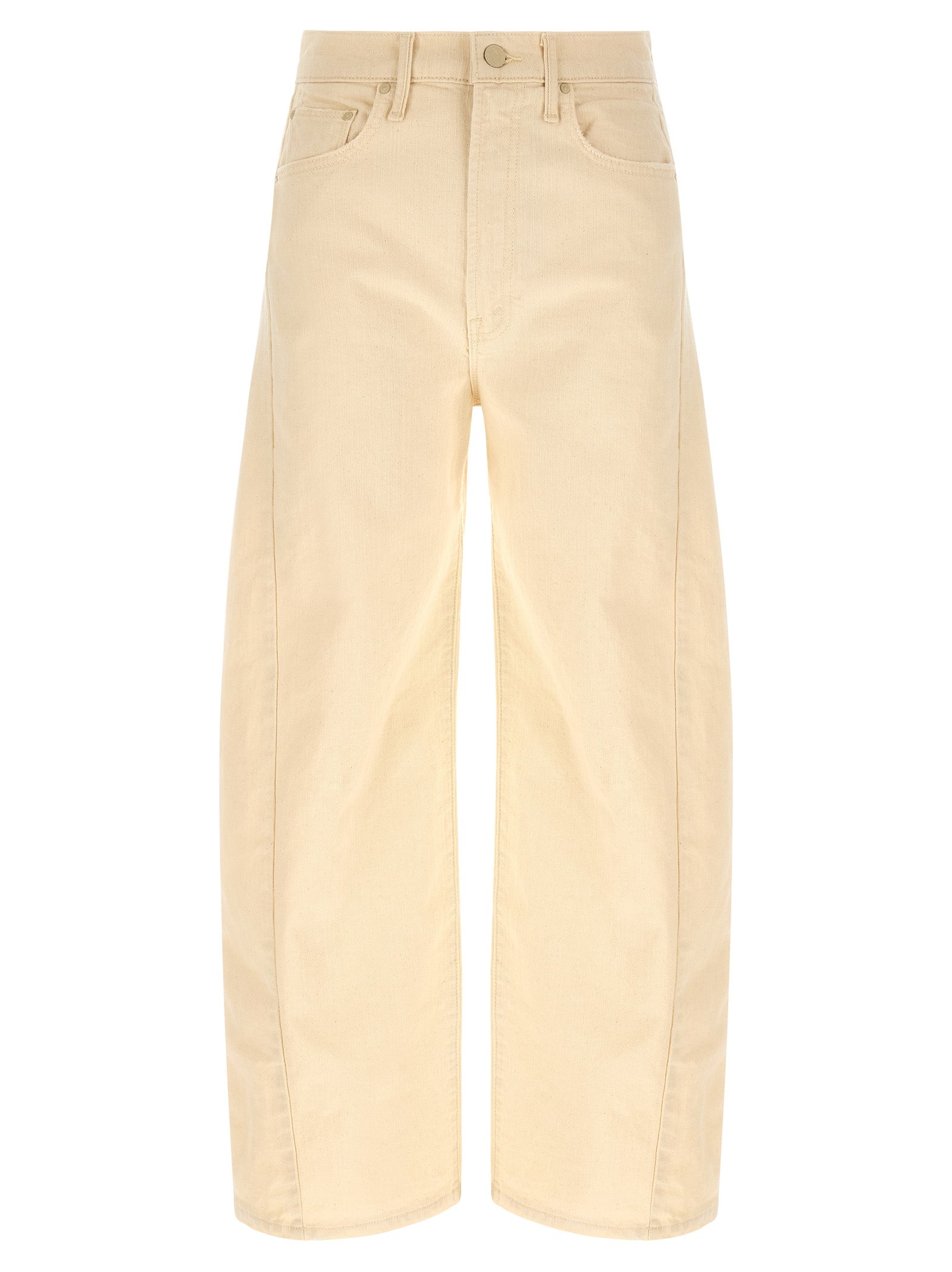 Mother Denim Beige Cotton High-Waisted Women's Jean