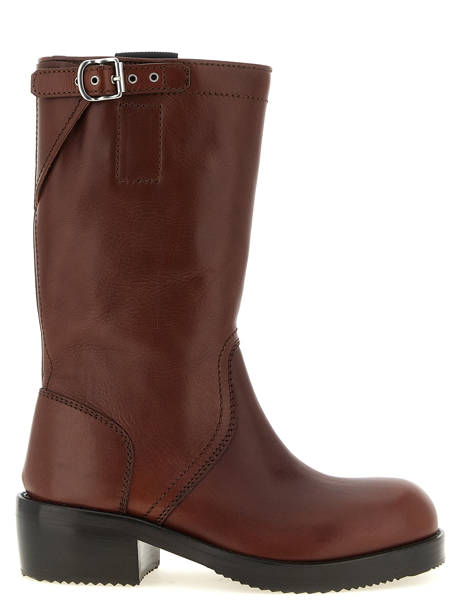 Dries Van Noten Brown Bovine Leather Ankle Women's Boots