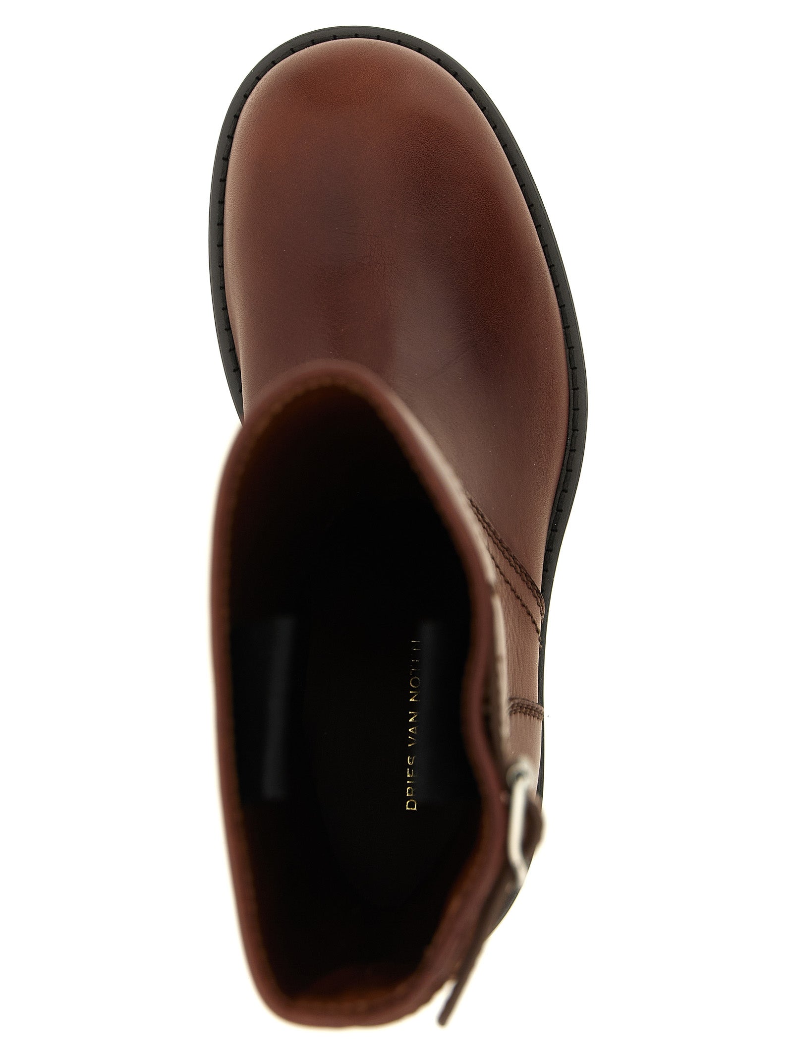 Dries Van Noten Brown Bovine Leather Ankle Women's Boots