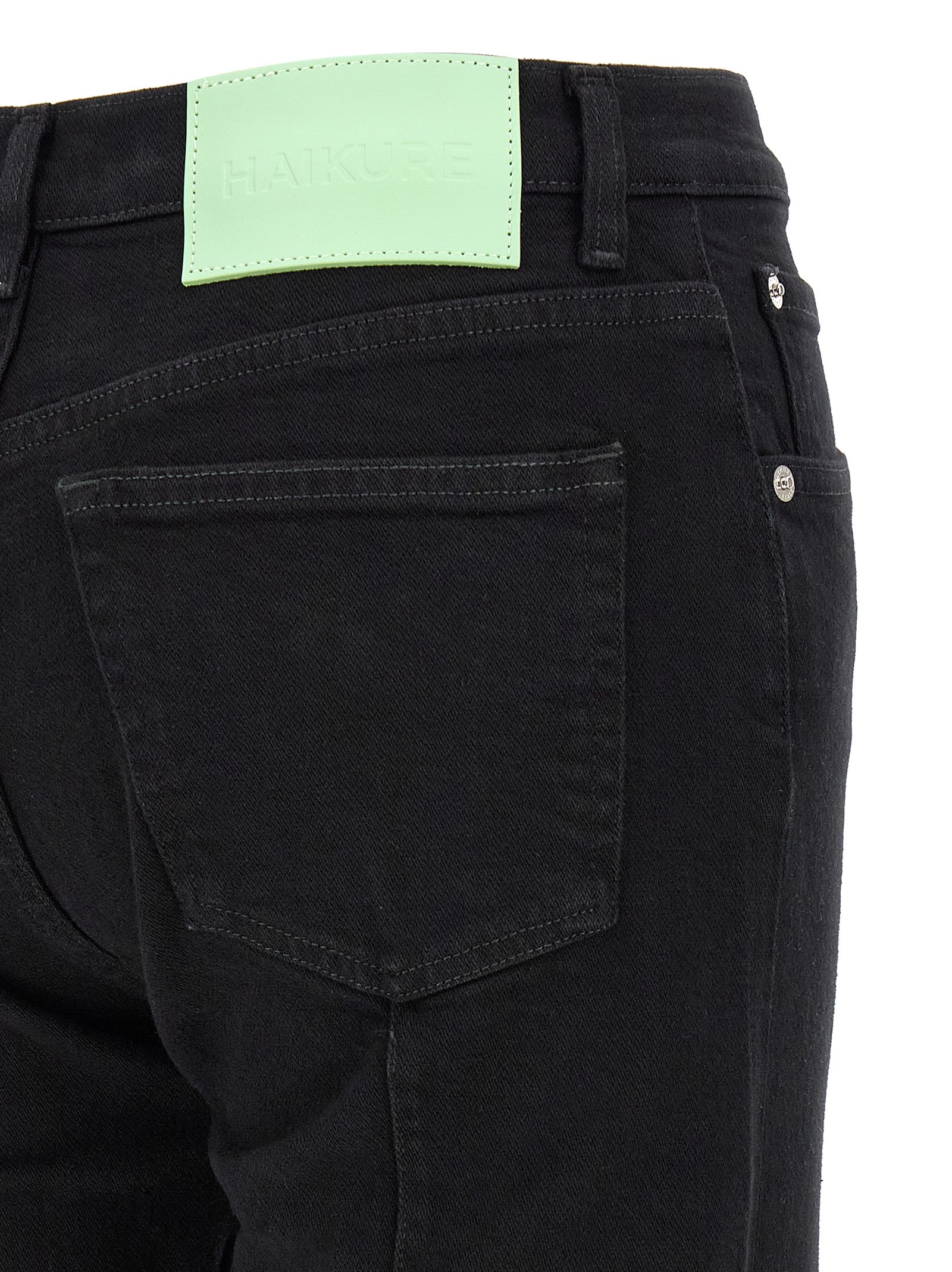 Haikure Black Cotton Flared Women's Jeans