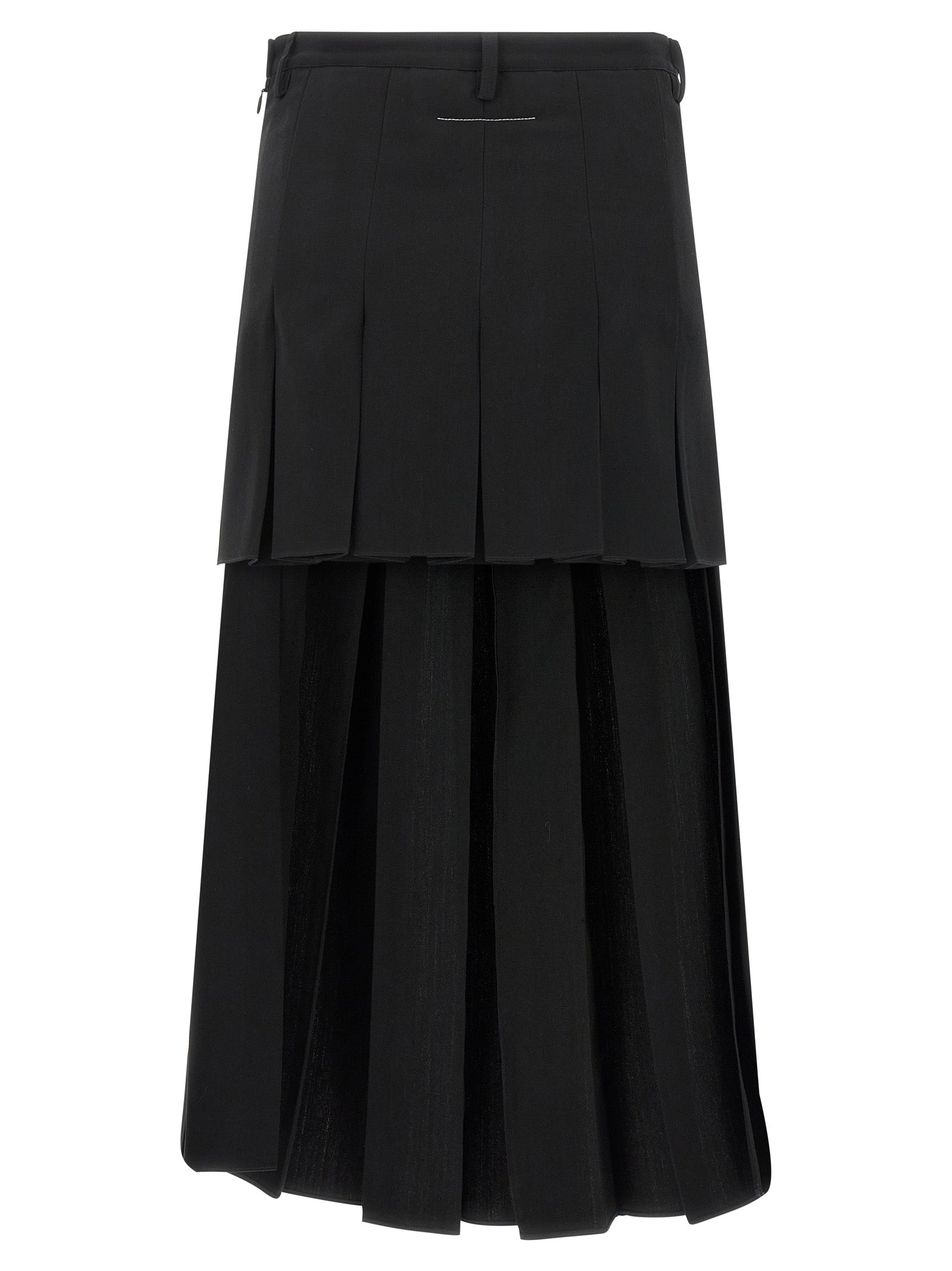 MM6 Maison Margiela Black Polyester Midi Women's Skirt