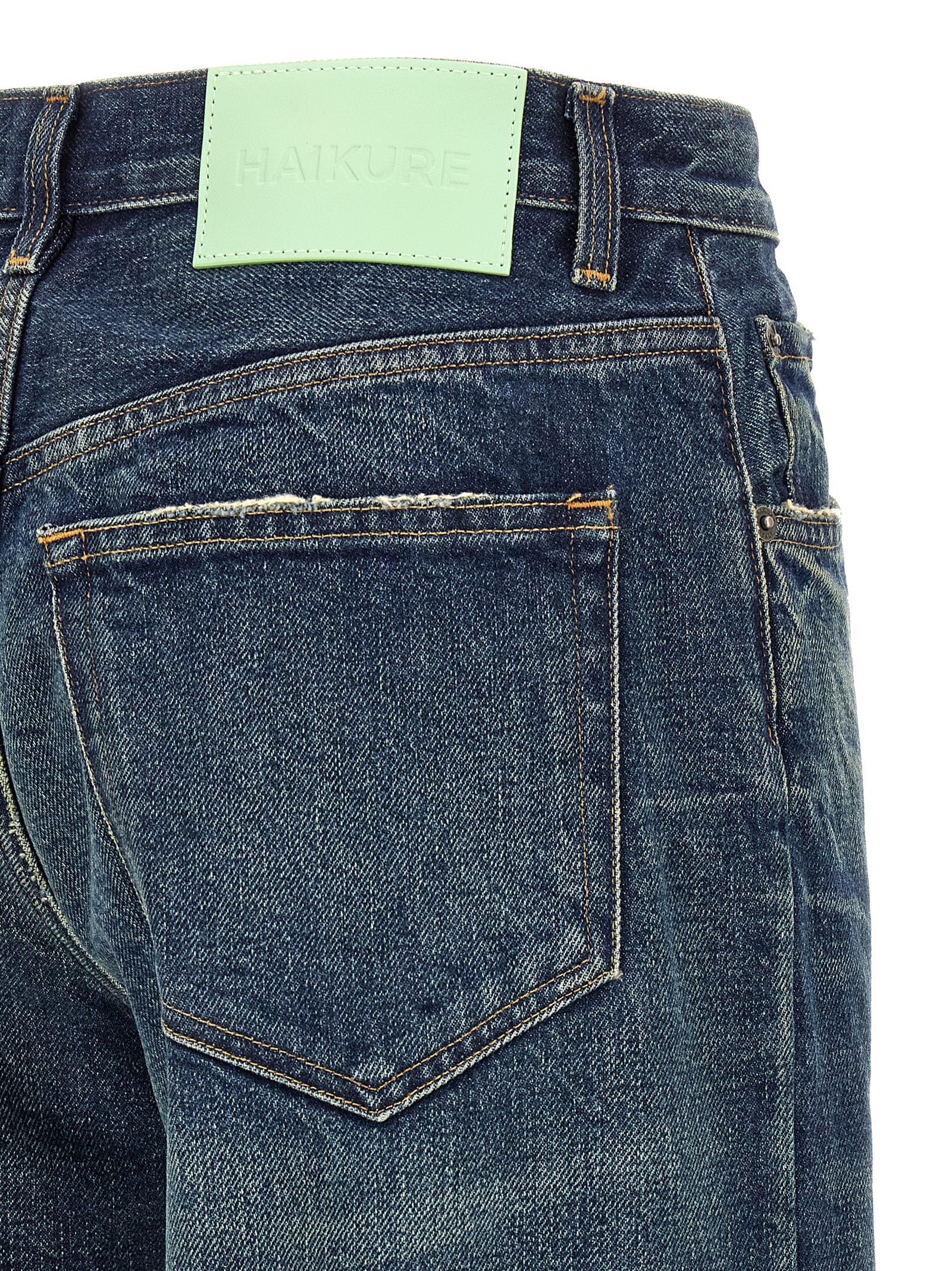 Haikure Blue Cotton Relaxed Fit Women's Jeans