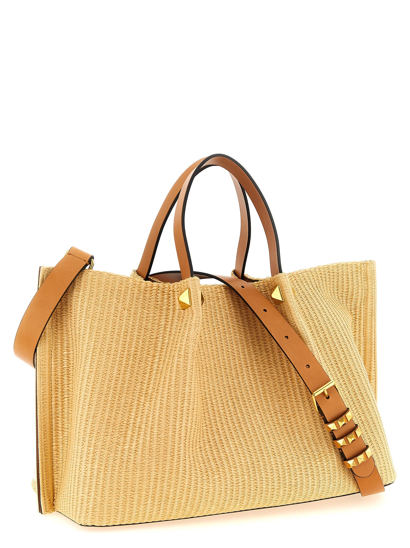 Valentino Garavani Beige Cotton Tote Women's Bag