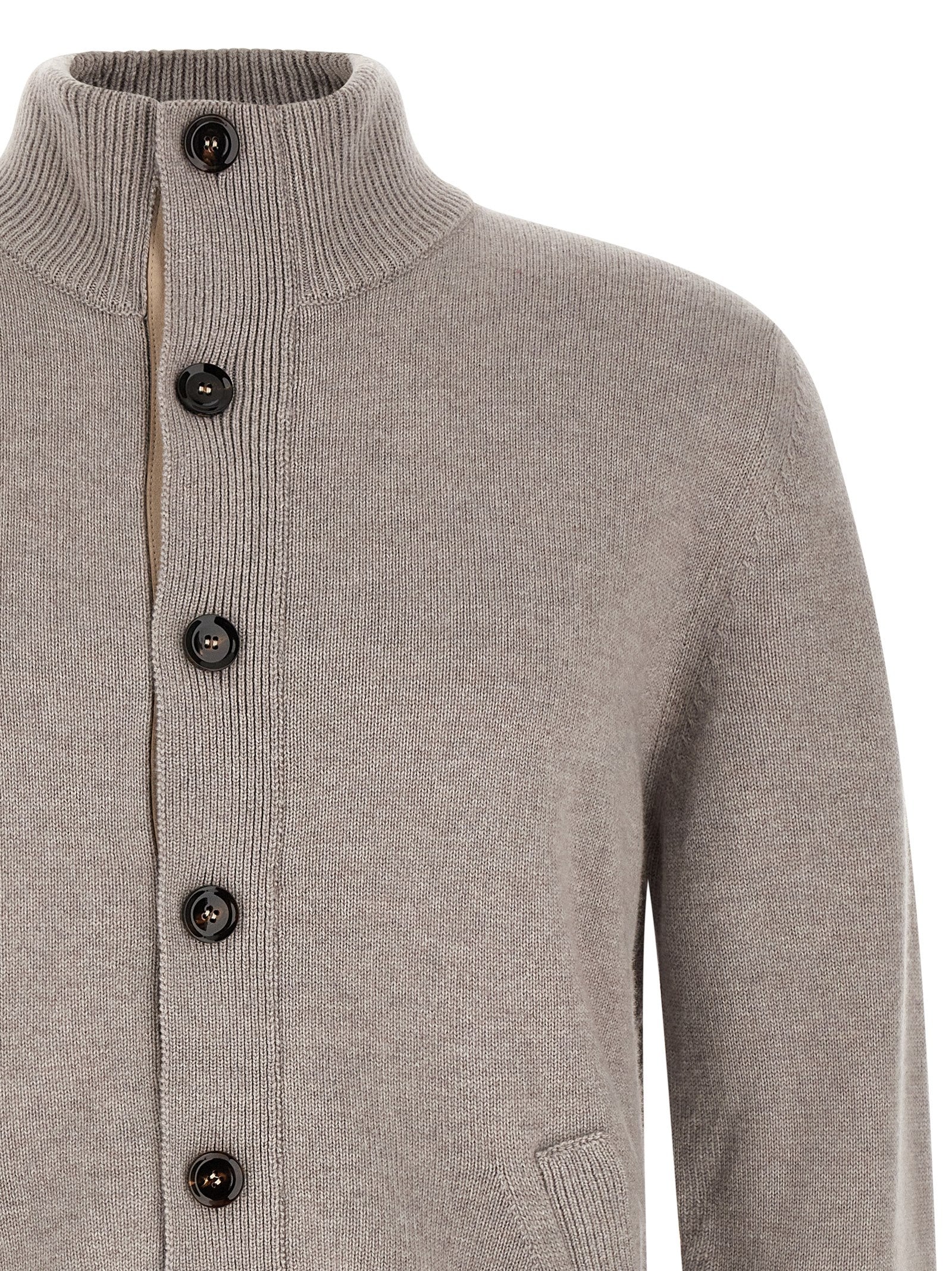 Brioni Beige Cashmere Men's Cardigan