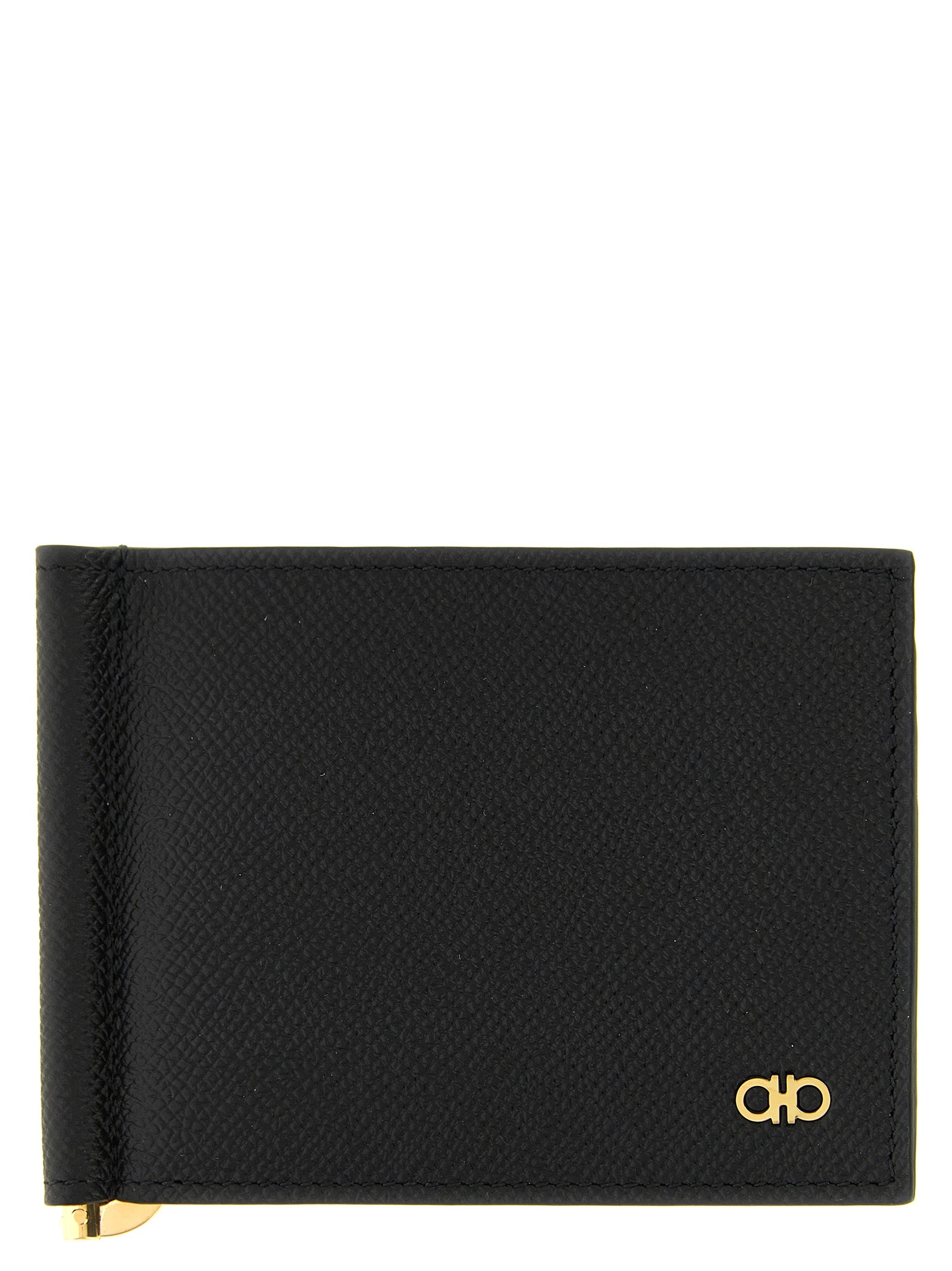 Ferragamo Black Calfskin Money Men's Clip