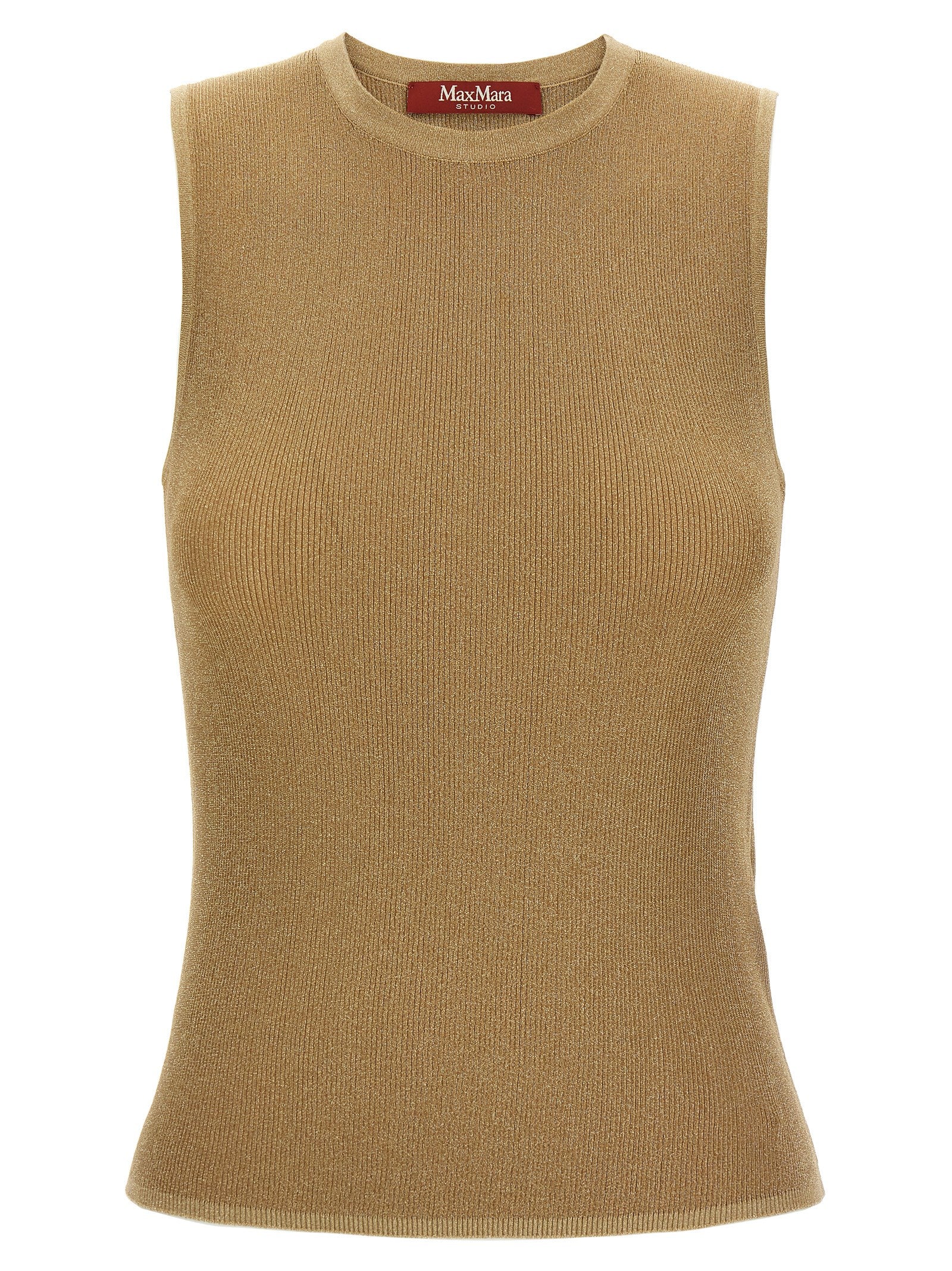 Max Mara Gold Polyamide Sleeveles Women's T-Shirt