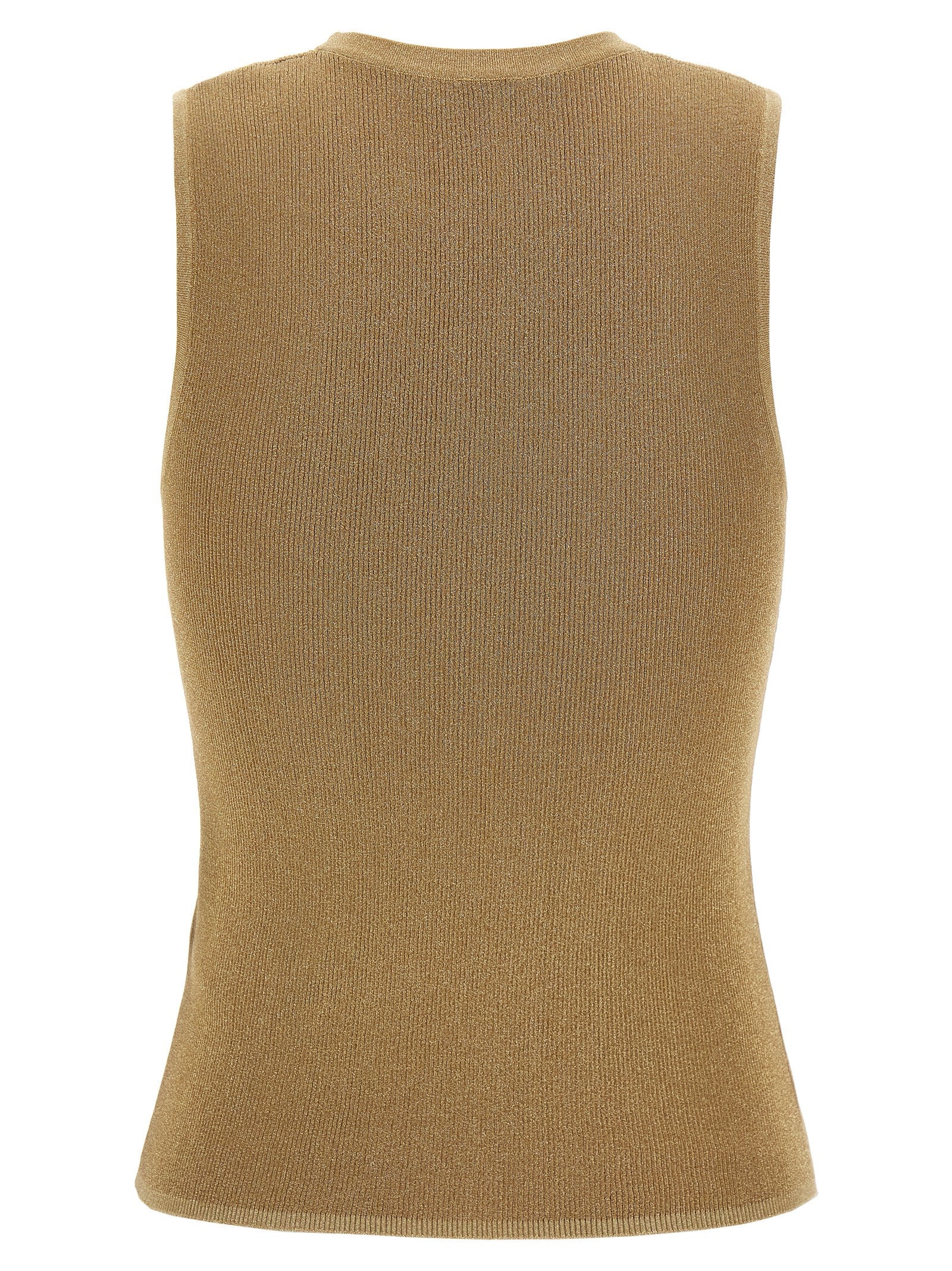 Max Mara Gold Polyamide Sleeveles Women's T-Shirt