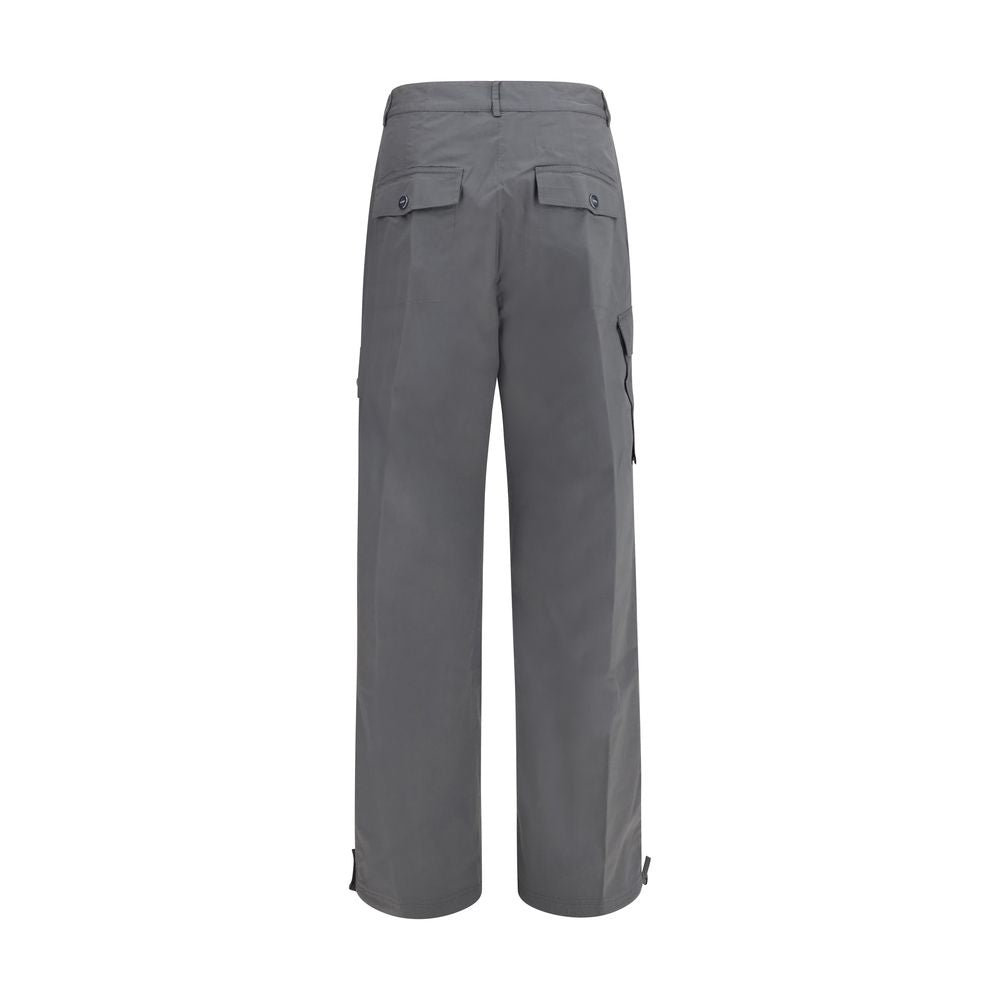 Ganni Gray Cotton Cargo Women's Pants