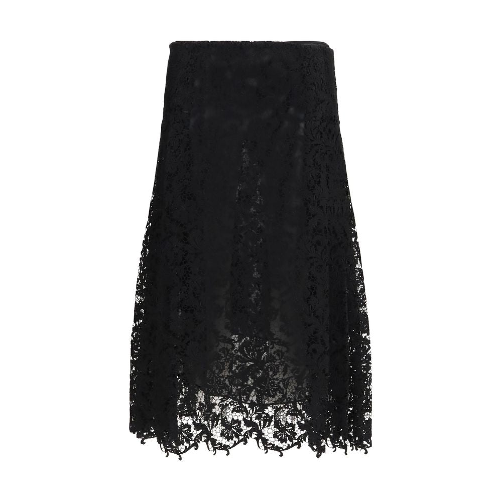Fendi Black Silk Midi Women's Skirt