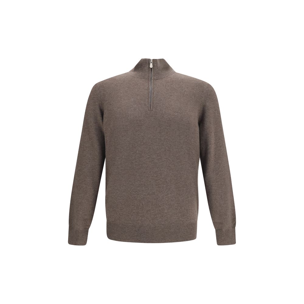 Brunello Cucinelli Brown Cashmere Men's Sweater