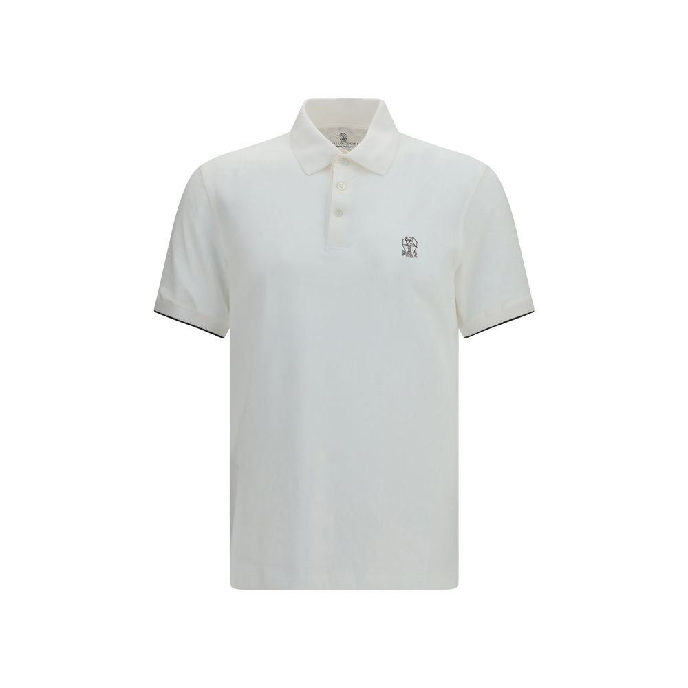 Brunello Cucinelli White Cotton Polo Men's Shirt