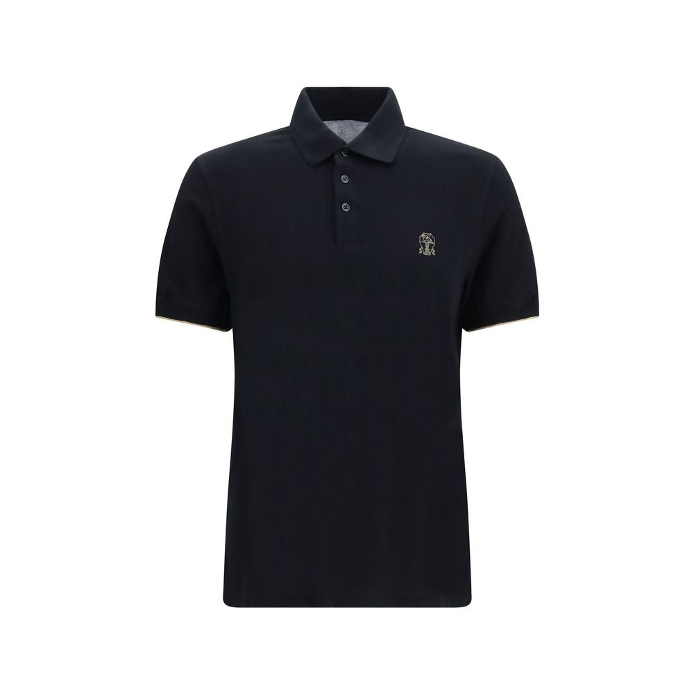 Brunello Cucinelli Black Cotton Polo Men's Shirt