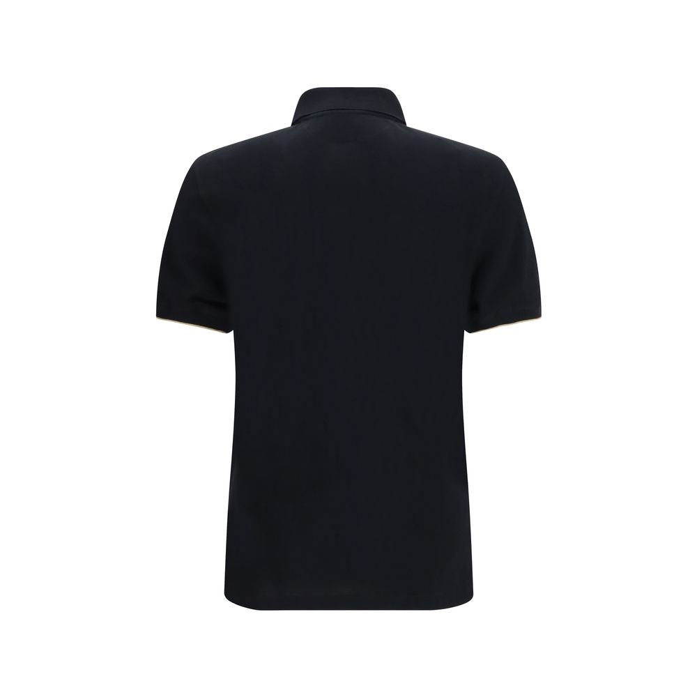 Brunello Cucinelli Black Cotton Polo Men's Shirt