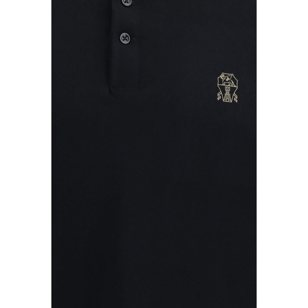 Brunello Cucinelli Black Cotton Polo Men's Shirt