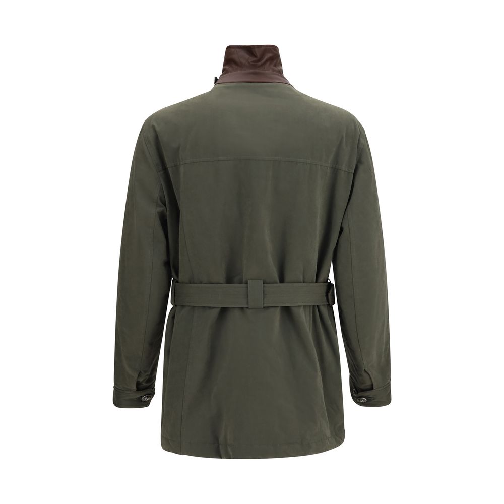 Brunello Cucinelli Bicolor Cotton Full-Length Men's Jacket