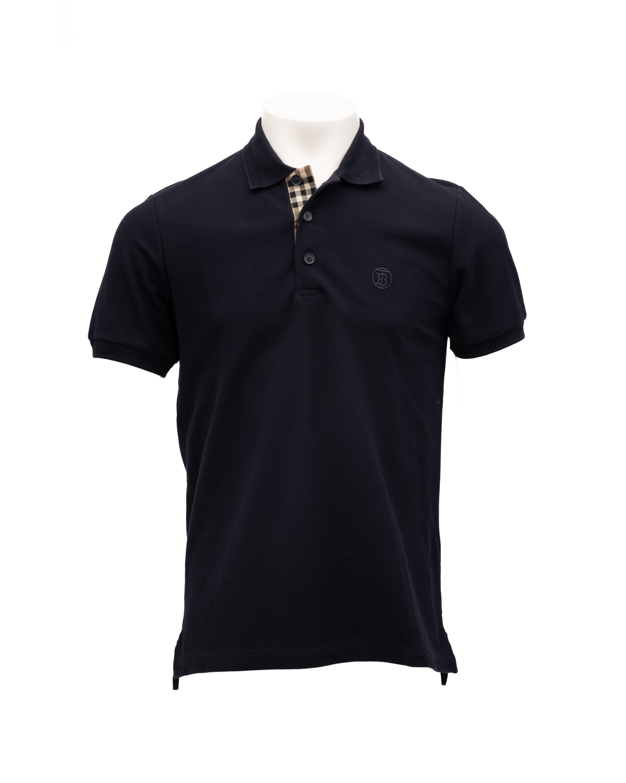 Burberry Coal Blue Cotton Polo Men's Shirt