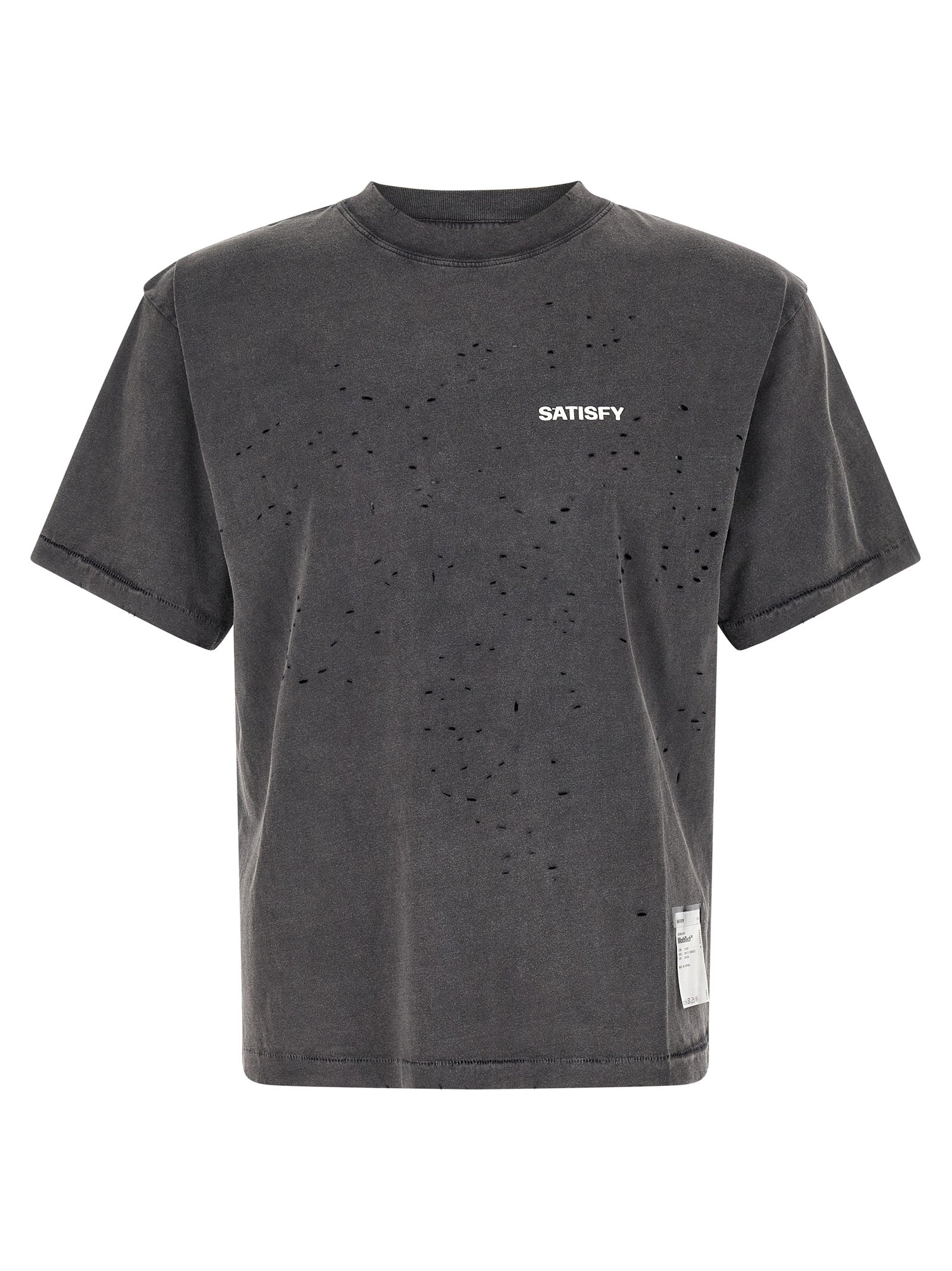 SATISFY Gray Cotton Men's T-Shirt