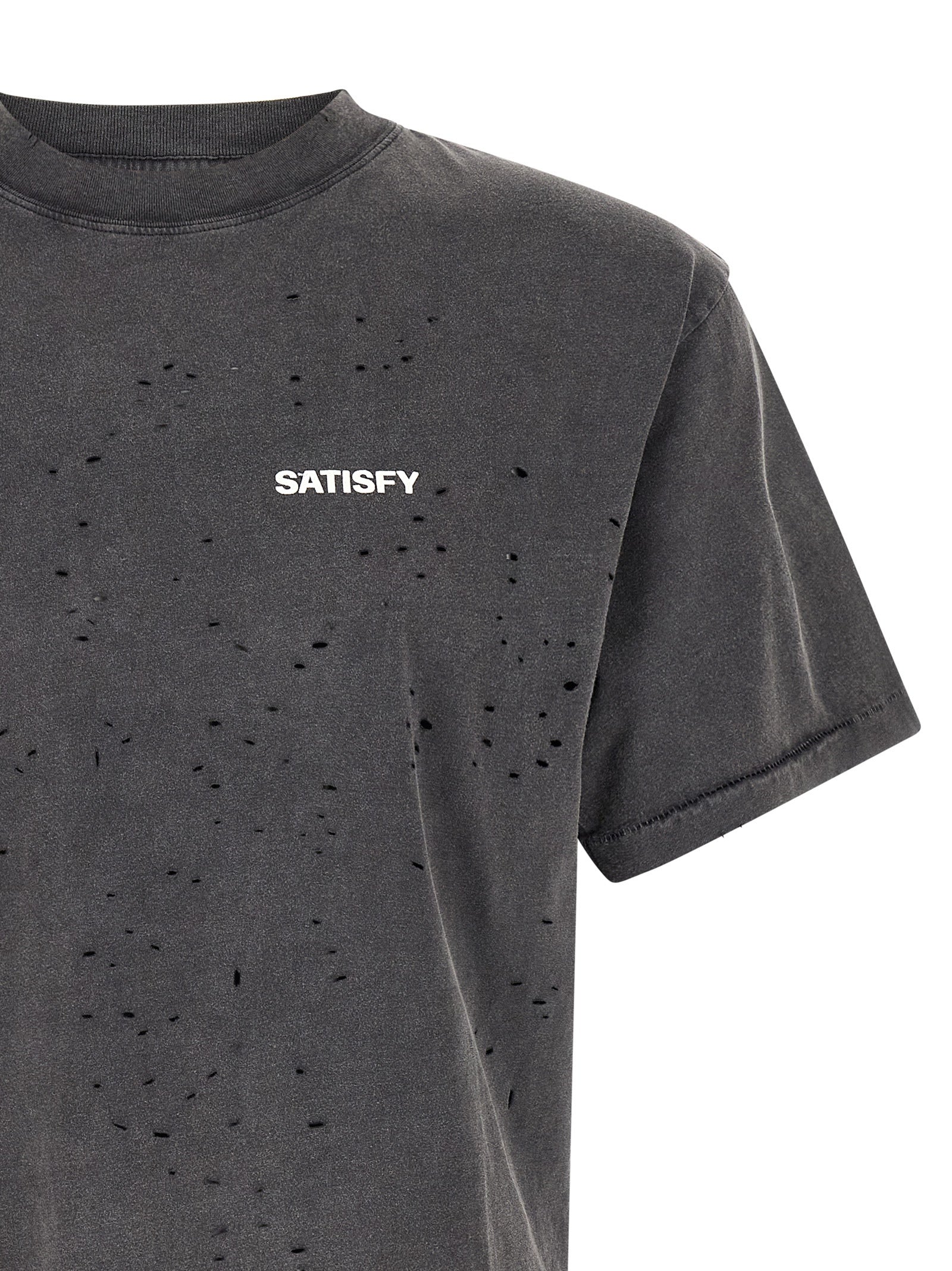 SATISFY Gray Cotton Men's T-Shirt
