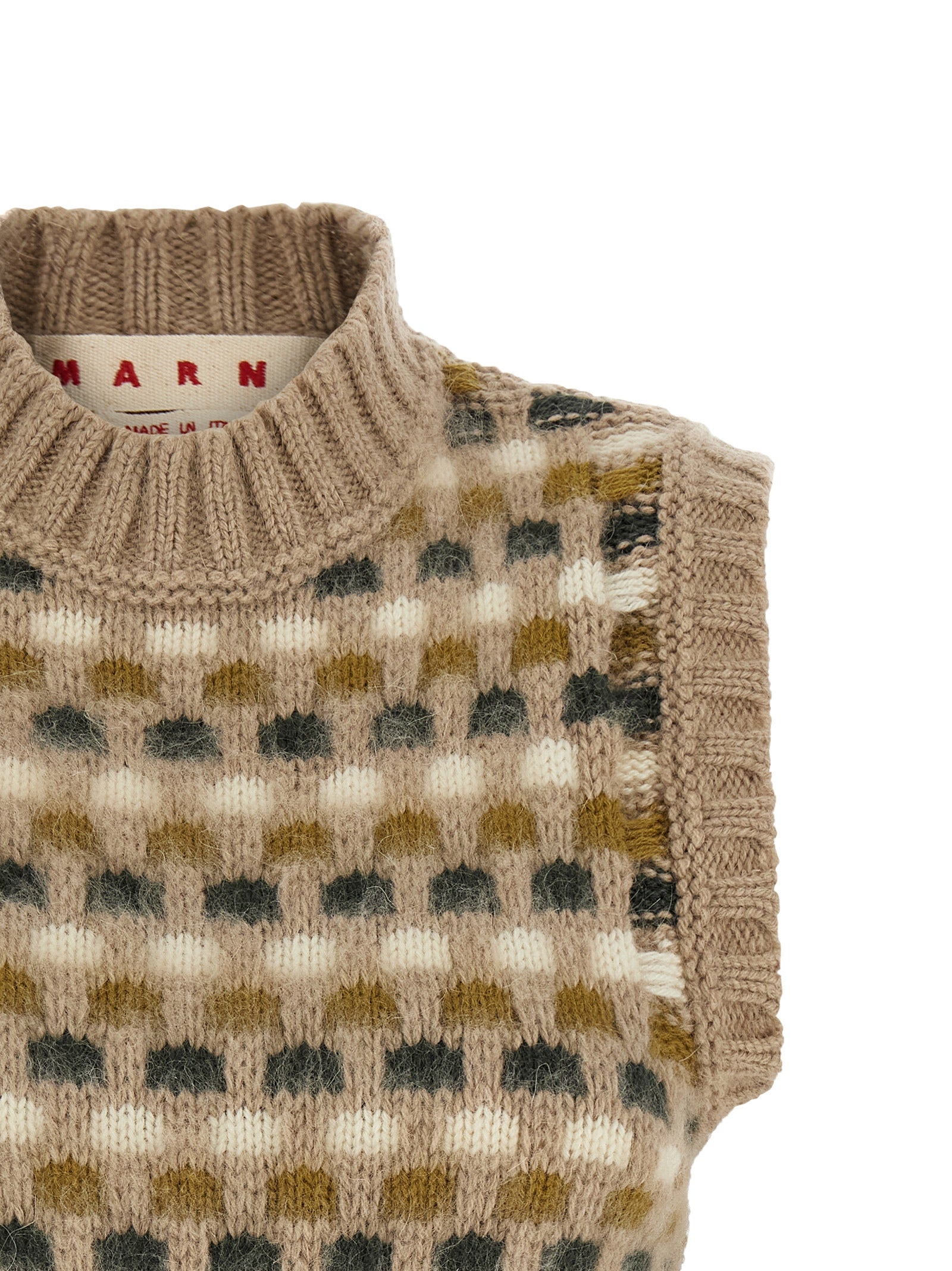 Marni Beige Wool Sleeveless Women's Jacket