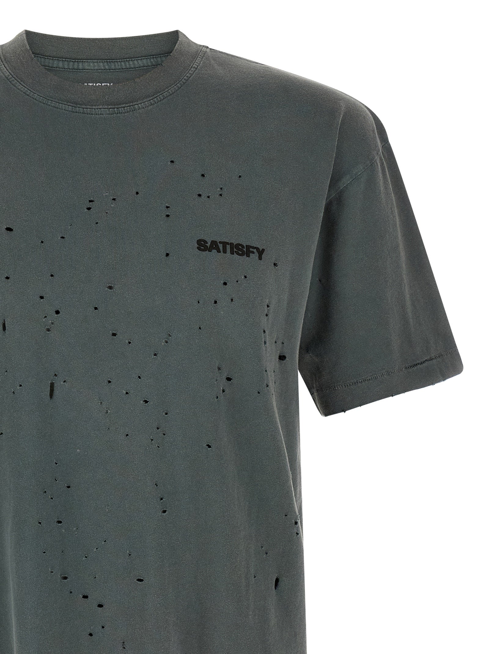 SATISFY Gray Cotton Men's T-Shirt