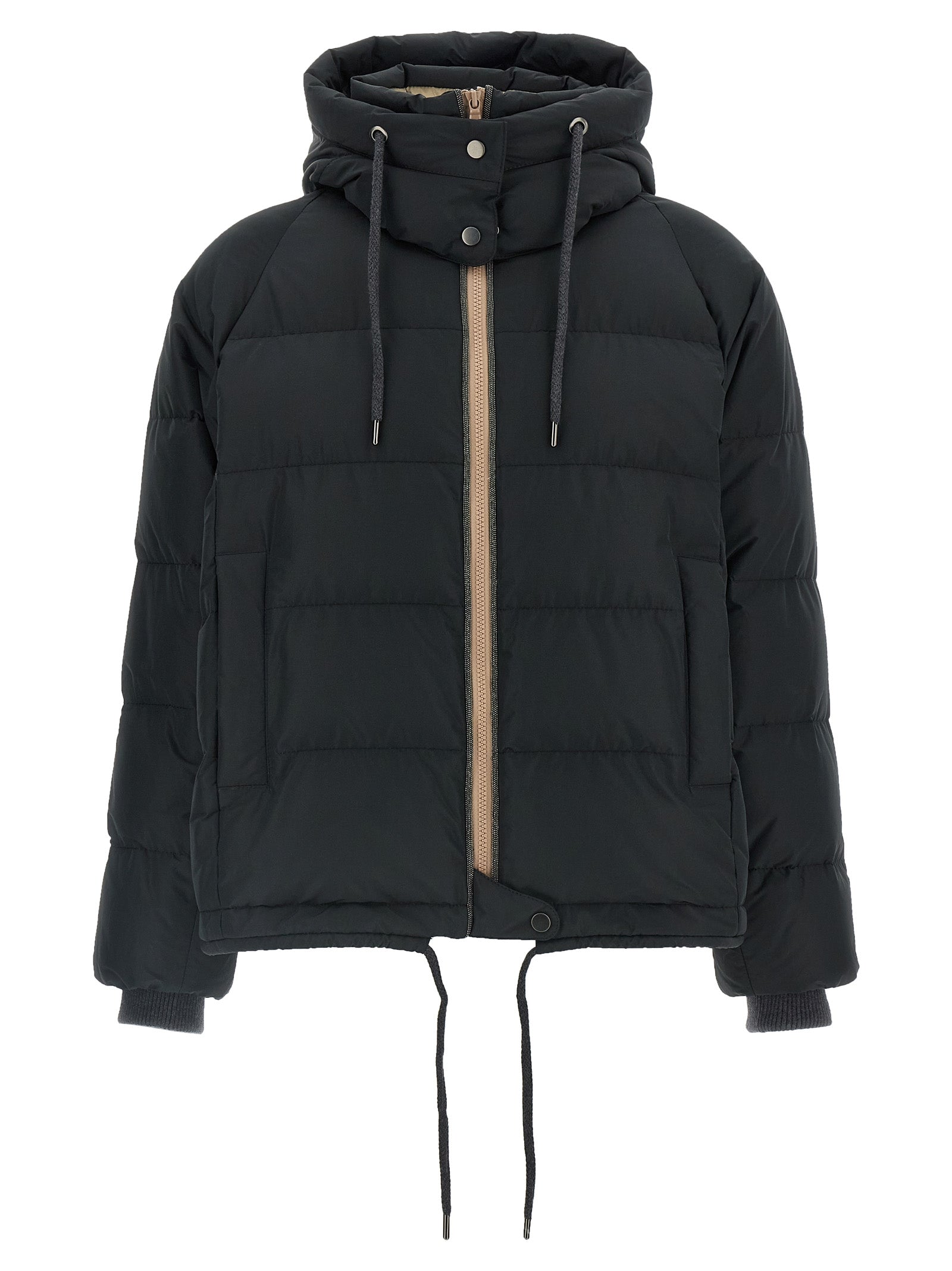 Brunello Cucinelli Black Cotton Full-Length Women's Jacket