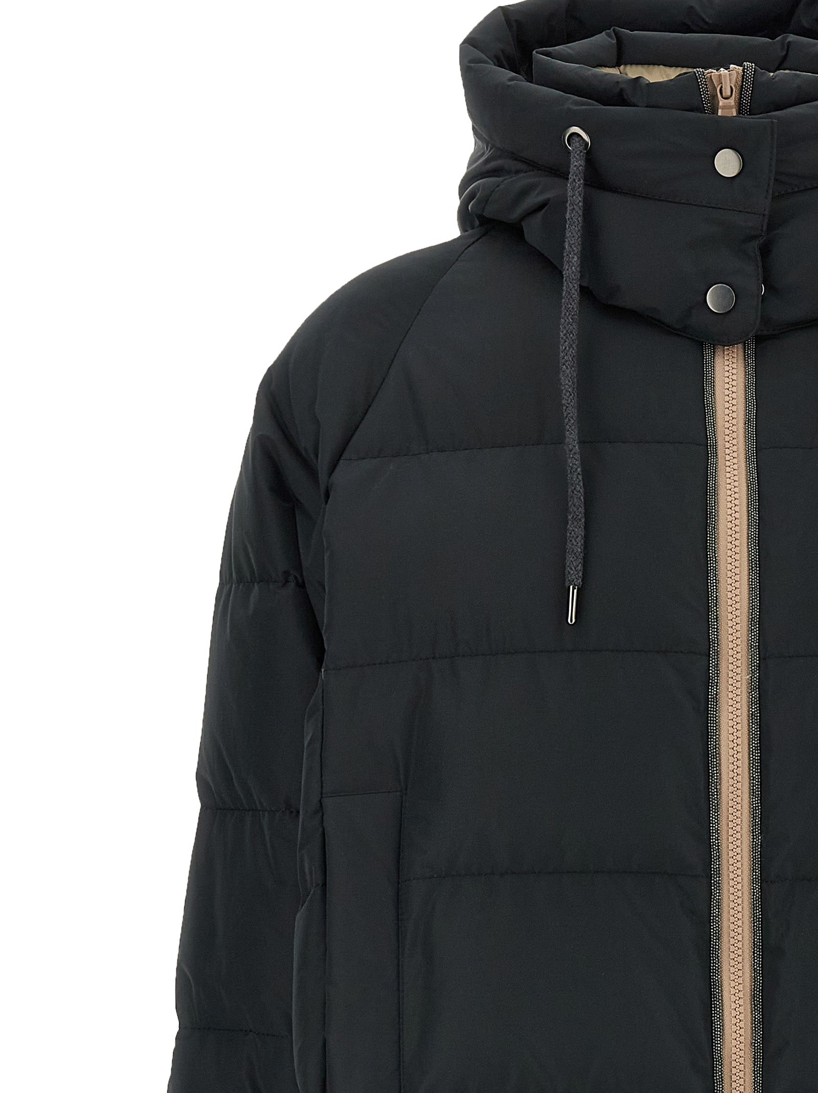 Brunello Cucinelli Black Cotton Full-Length Women's Jacket