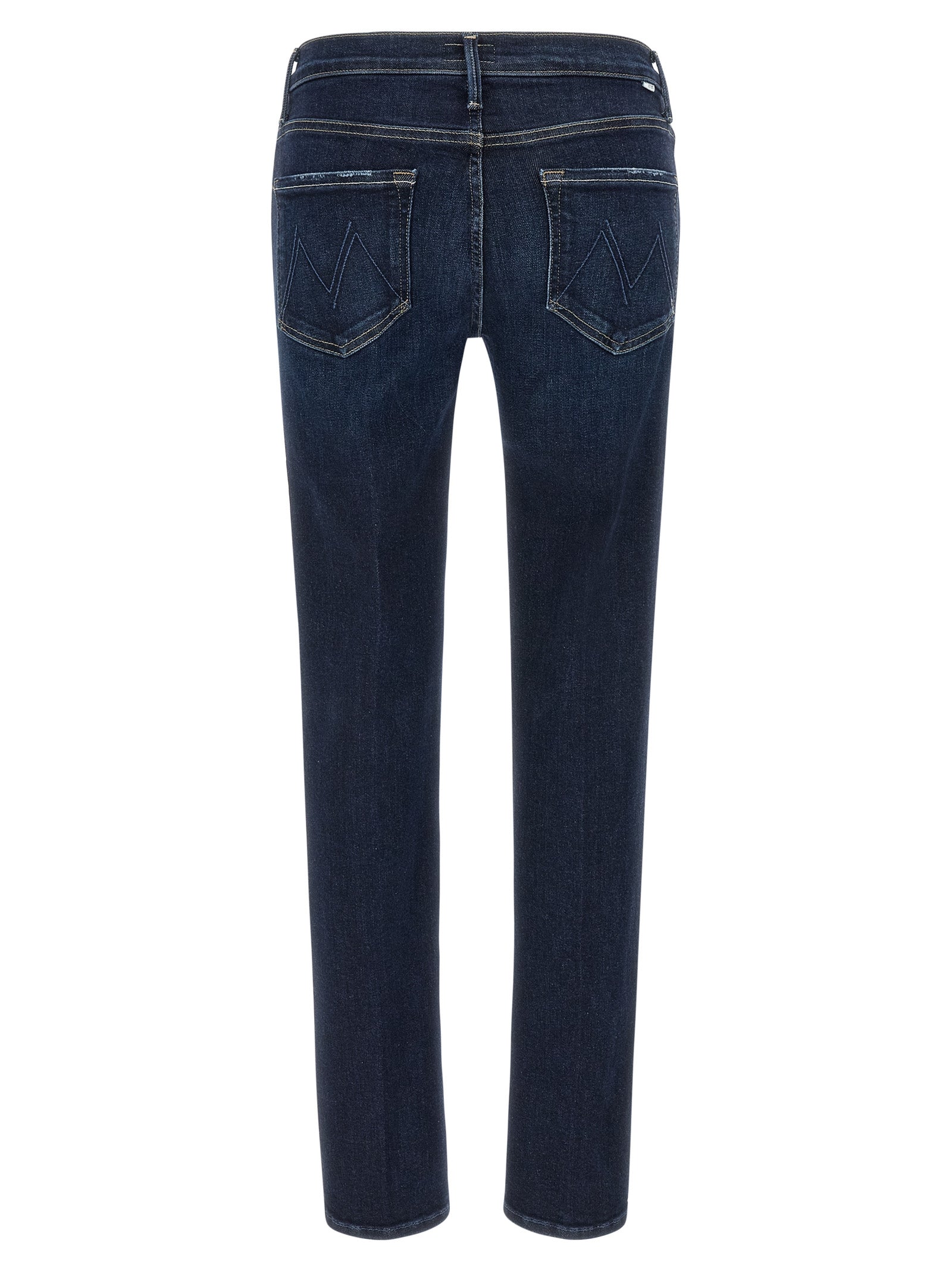 Mother Denim Blue Cotton Straight-Leg Women's Jeans