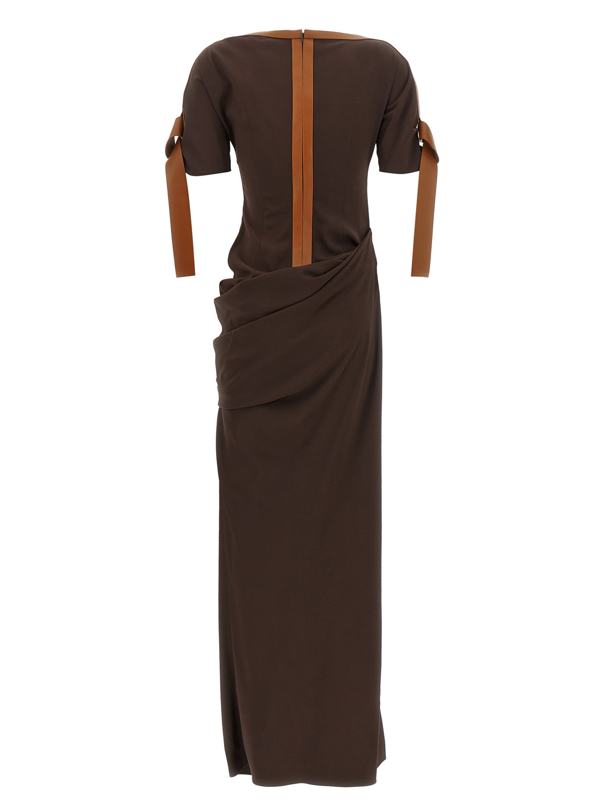 Ferragamo Brown Viscose Long Women's Dress