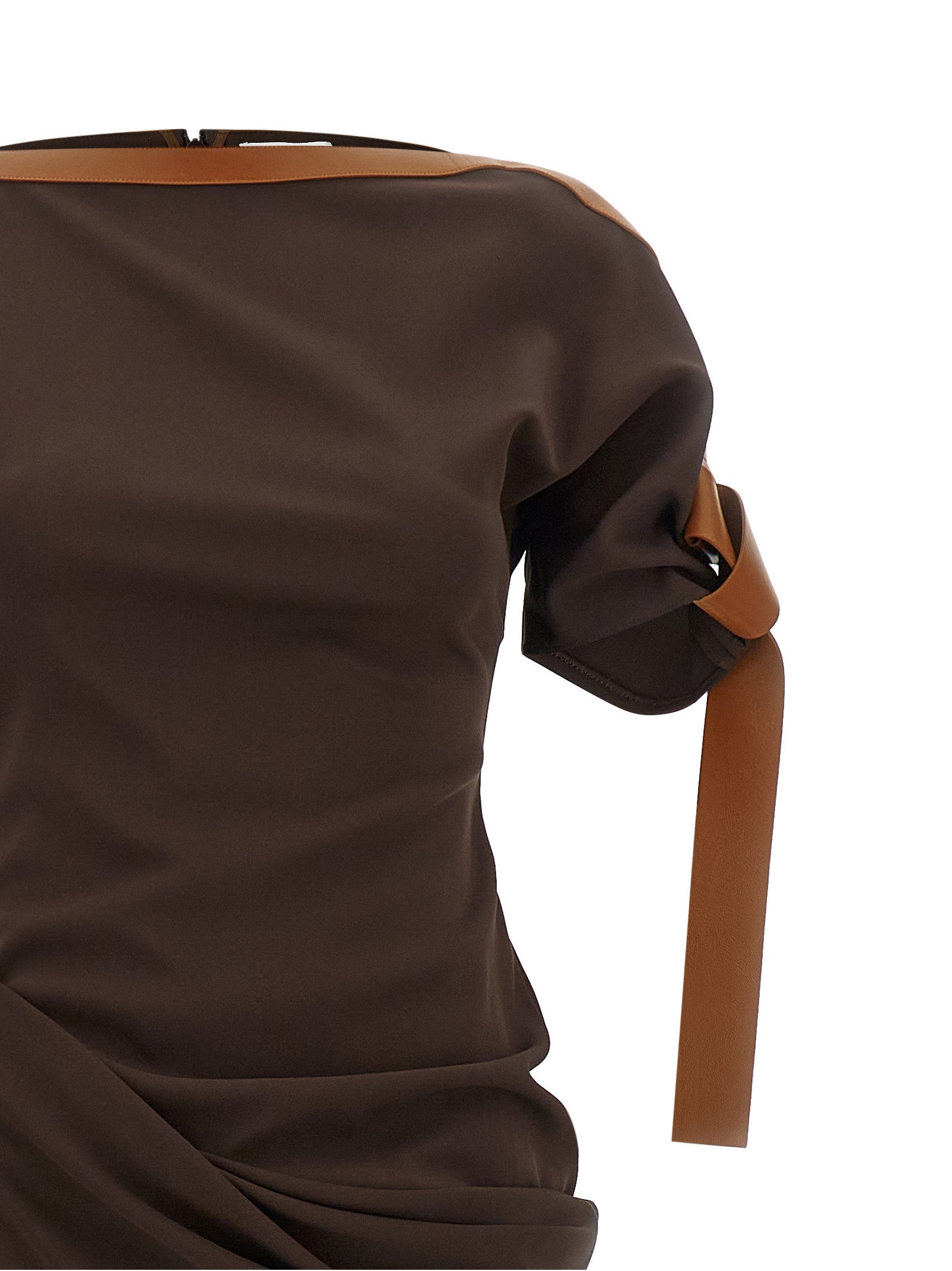 Ferragamo Brown Viscose Long Women's Dress