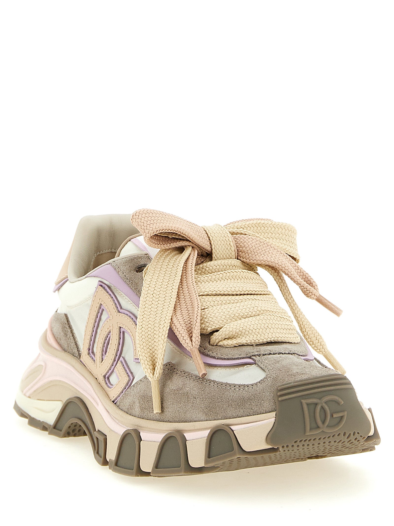 Dolce & Gabbana Beige Calfskin Athletic Women's Sneakers