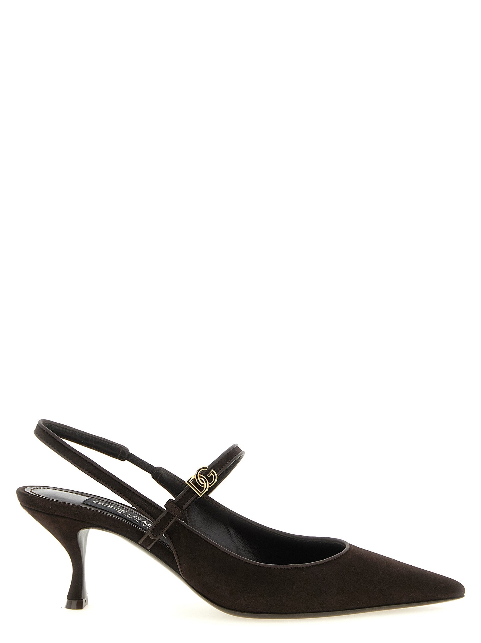 Dolce & Gabbana Brown Goatskin Mid Heel Women's Pumps
