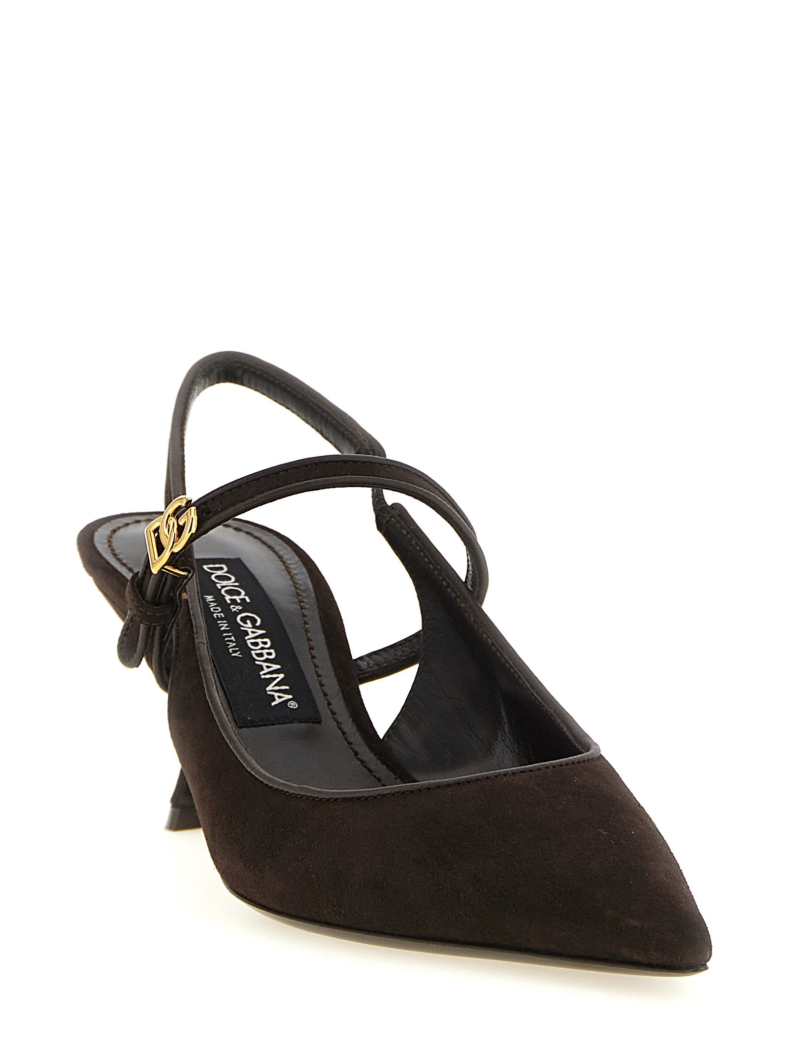 Dolce & Gabbana Brown Goatskin Mid Heel Women's Pumps
