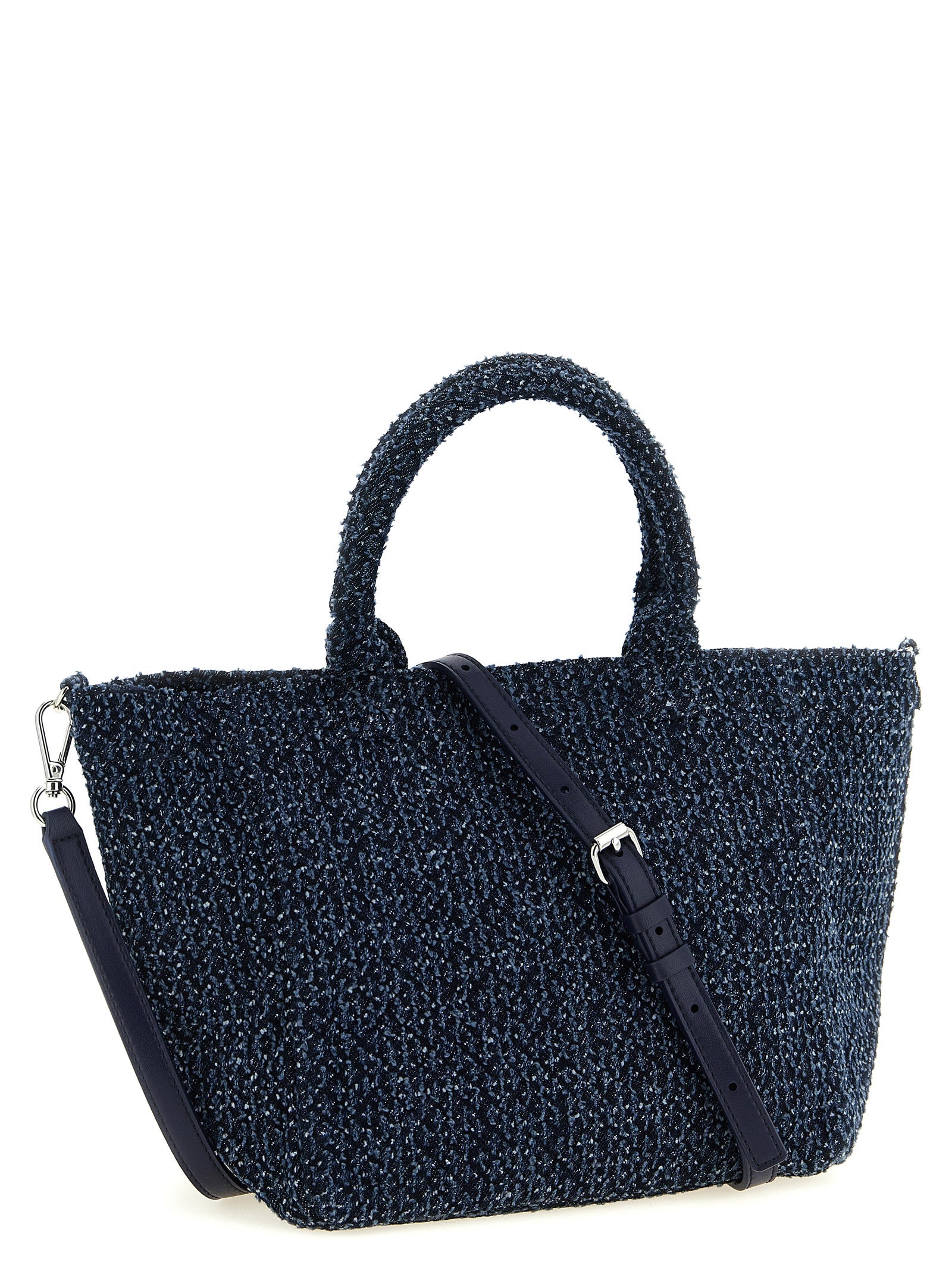 Ganni Blue Organic Cotton Tote Women's Bag