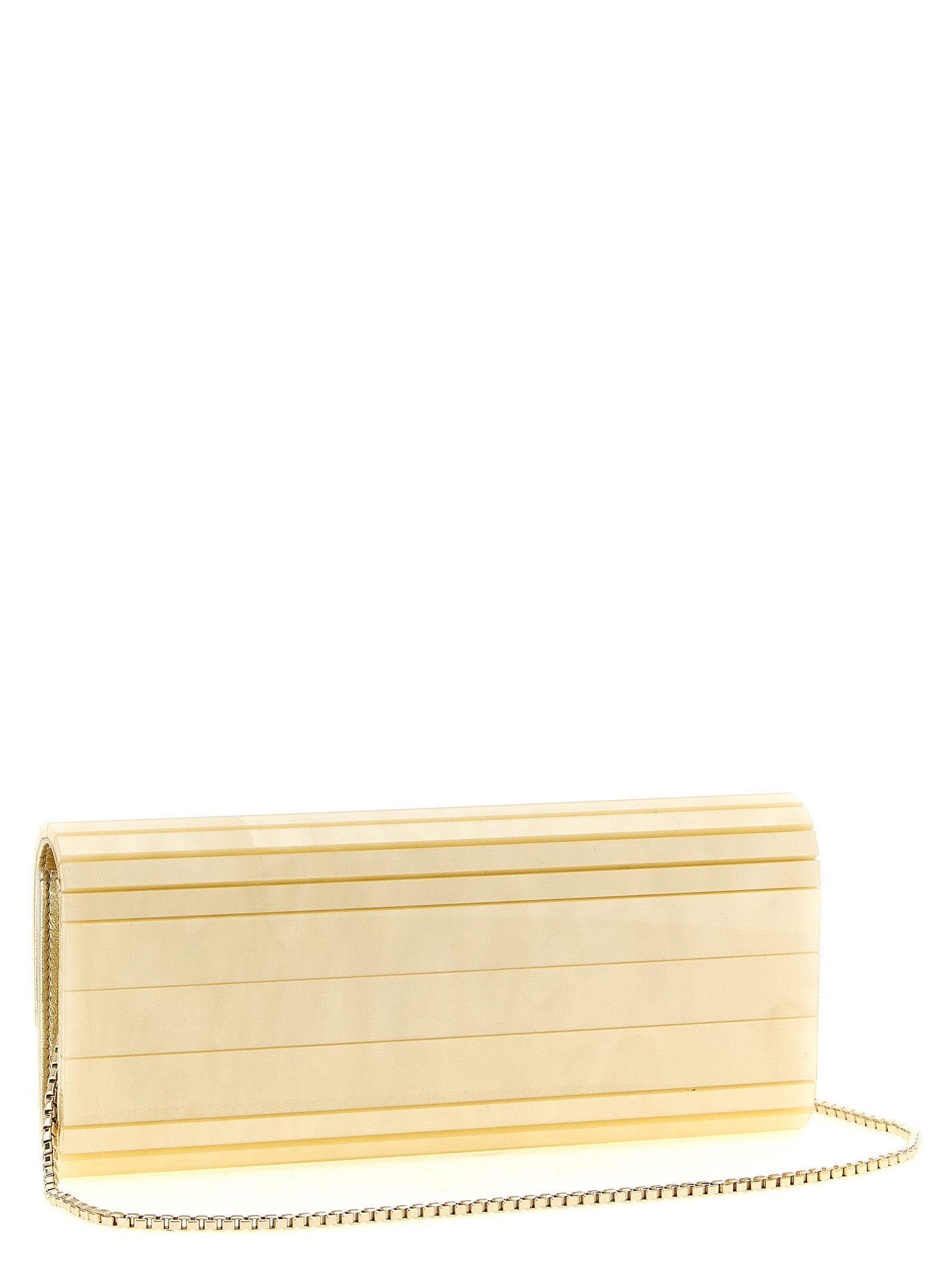 Jimmy Choo Gold Viscose Clutch Women's Bag