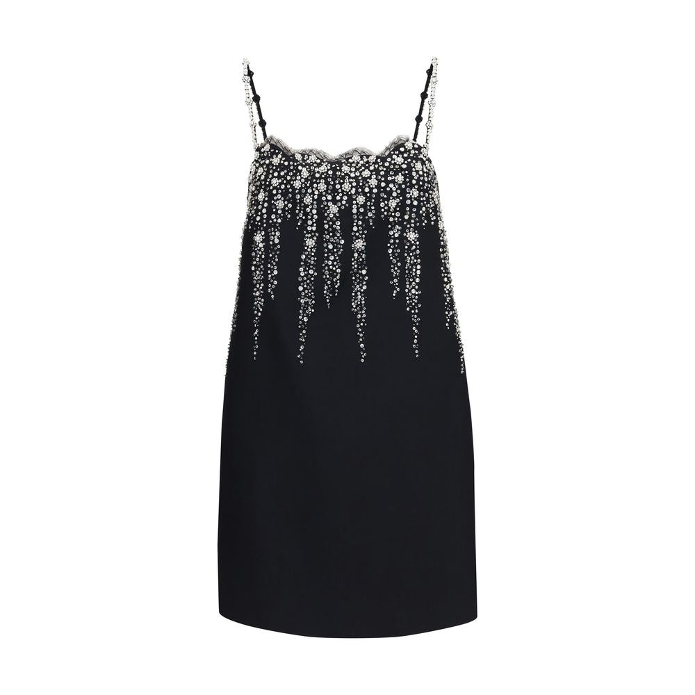 Valentino Garavani Black Wool Oves Aries Cocktail Women's Dress