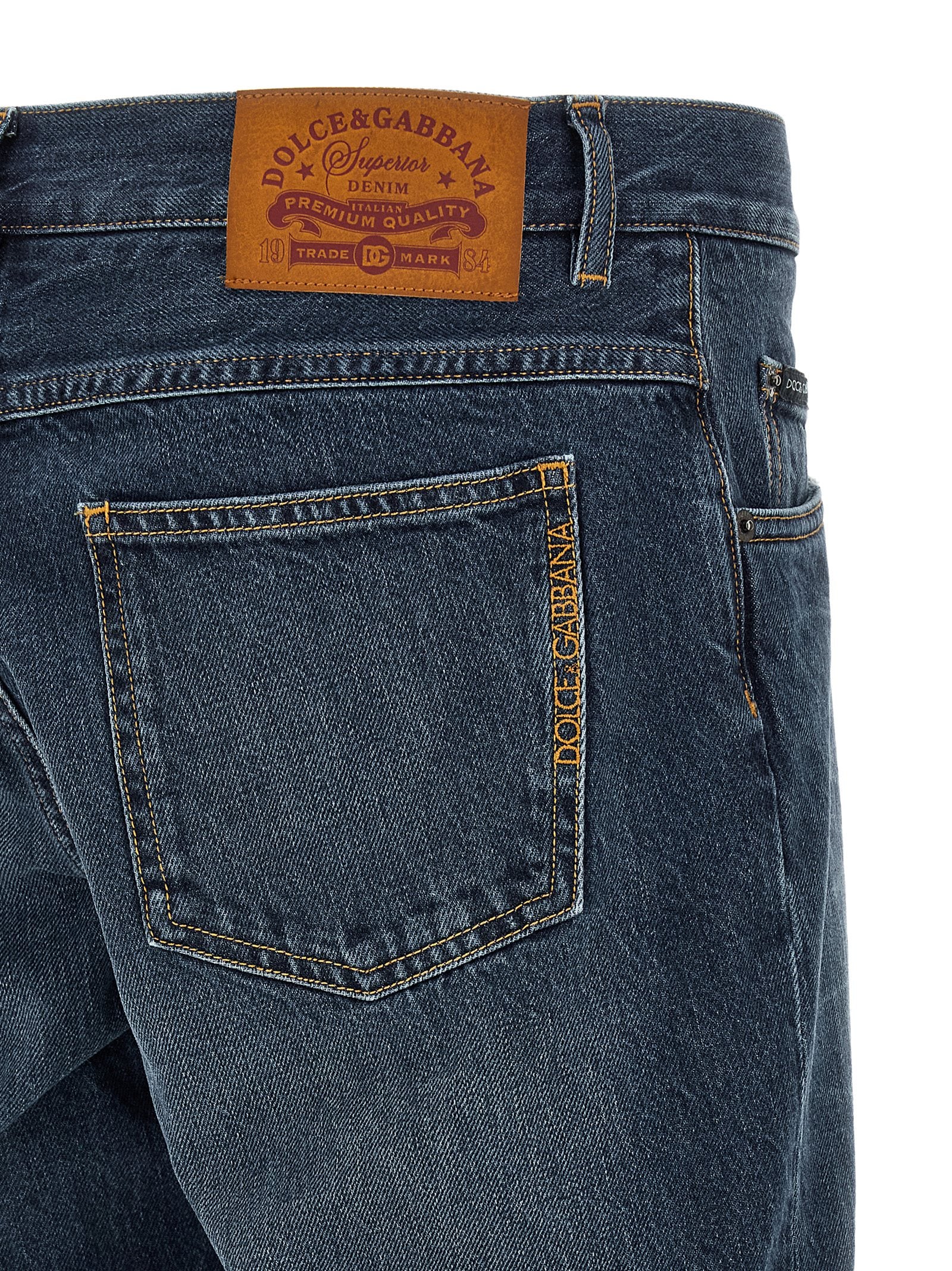 Dolce & Gabbana Blue Cotton Straight-Leg Men's Jeans
