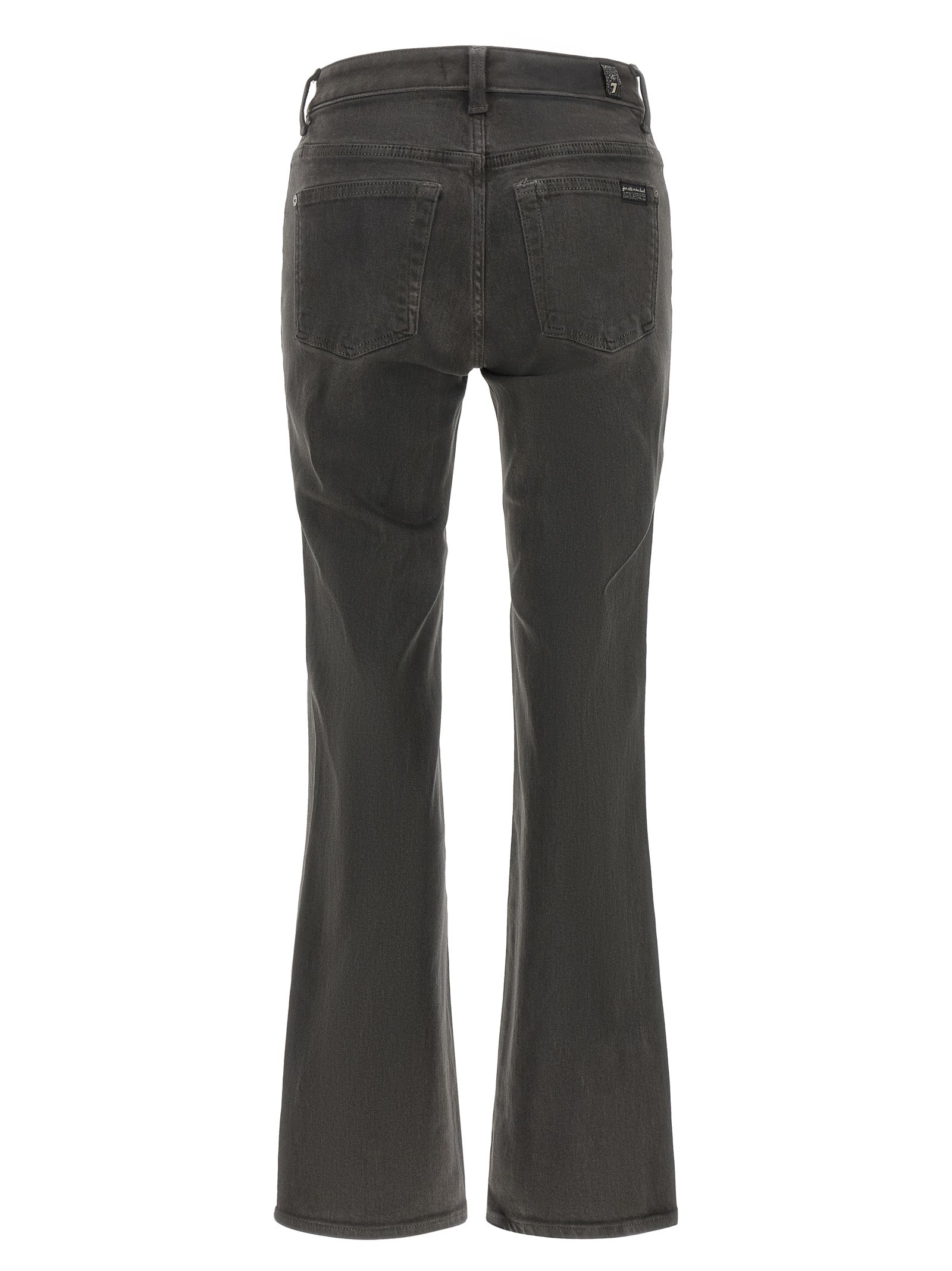 7 For All Mankind Gray Cotton Straight-Leg Women's Jeans