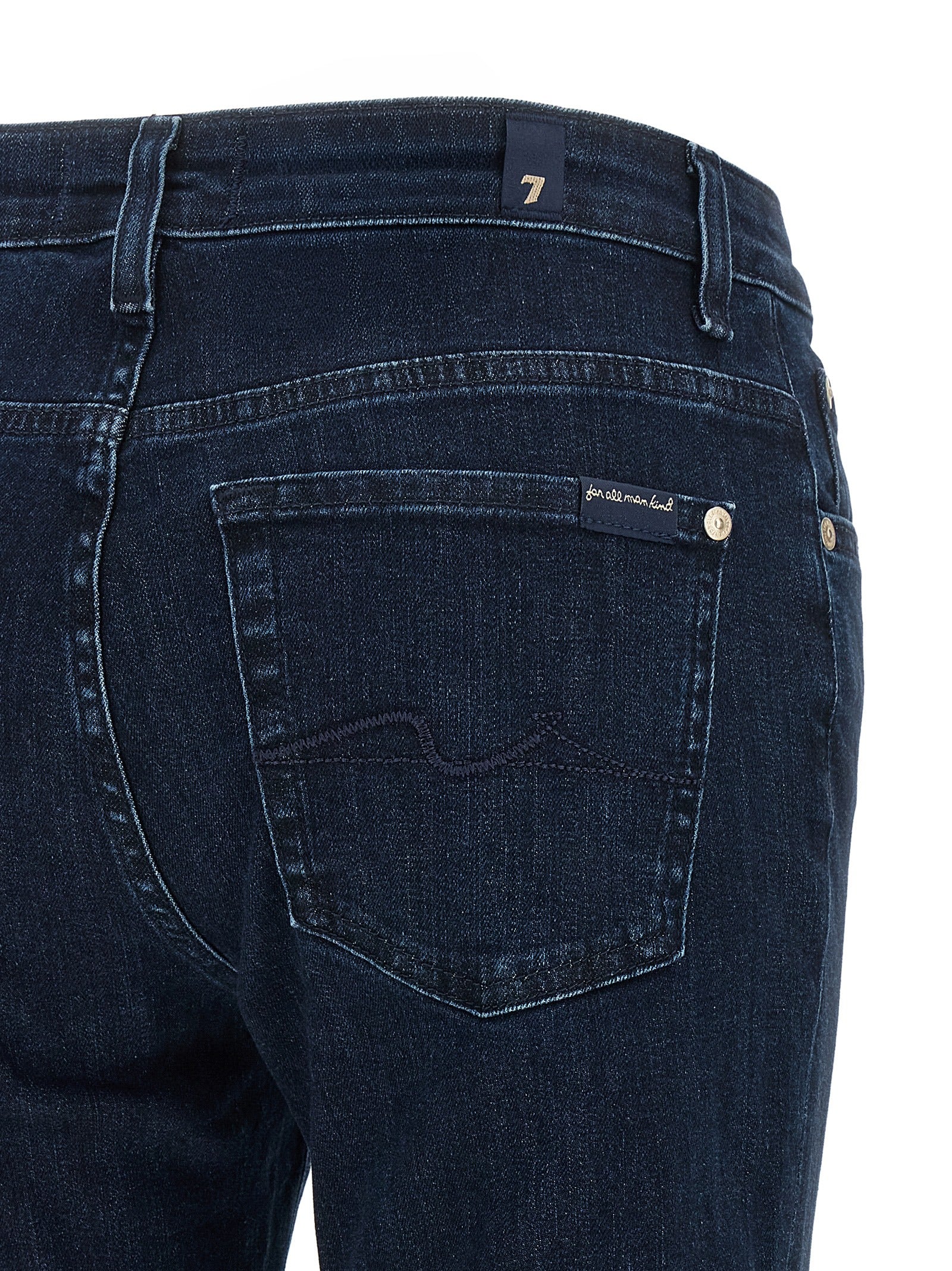 7 For All Mankind Blue Cotton Bootcut Women's Jeans