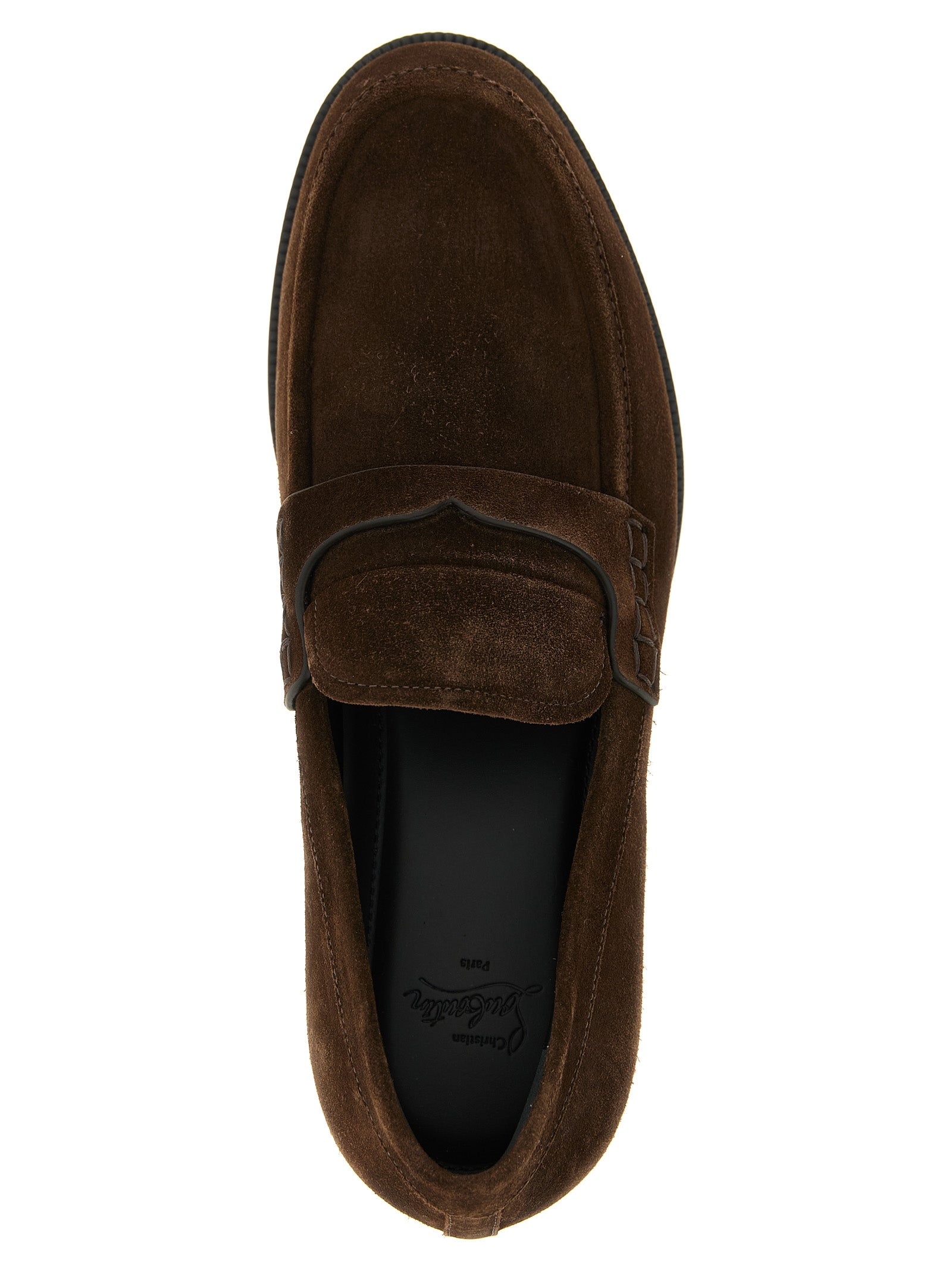 Christian Louboutin Brown Calfskin Slip-On Men's Loafers
