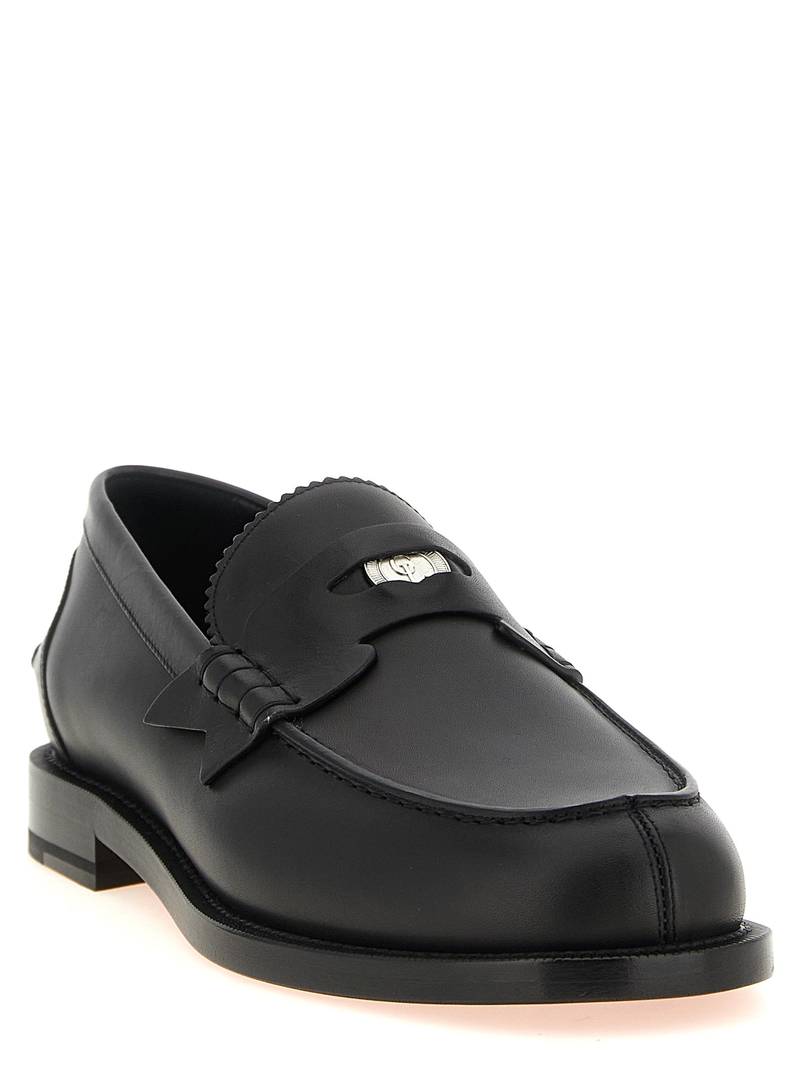 Christian Louboutin Black Calfskin Slip-On Men's Loafers