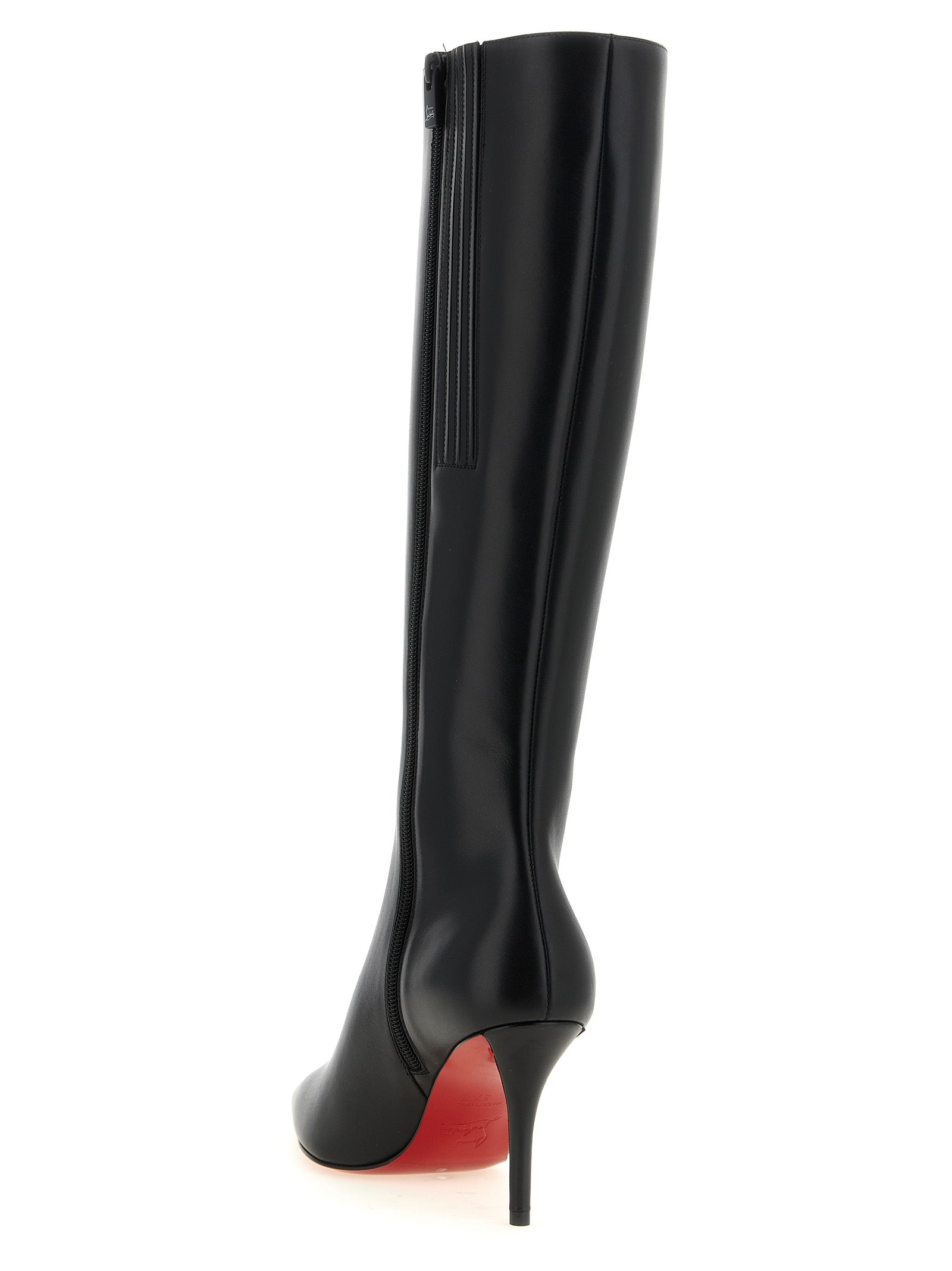 Christian Louboutin Black Calfskin Over The Women's Knee