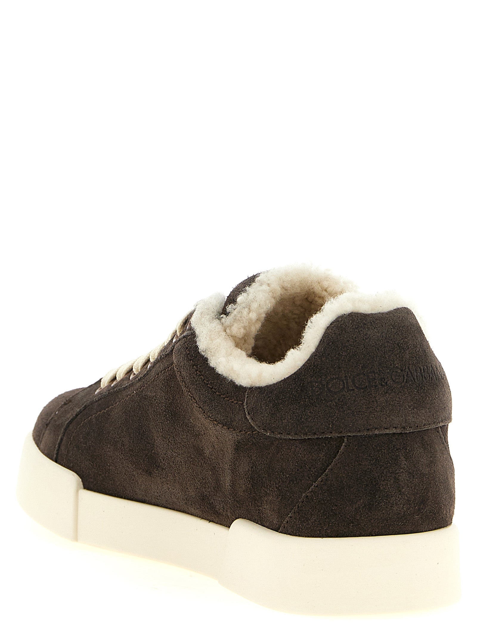 Dolce & Gabbana Brown Calfskin Low Top Women's Sneakers