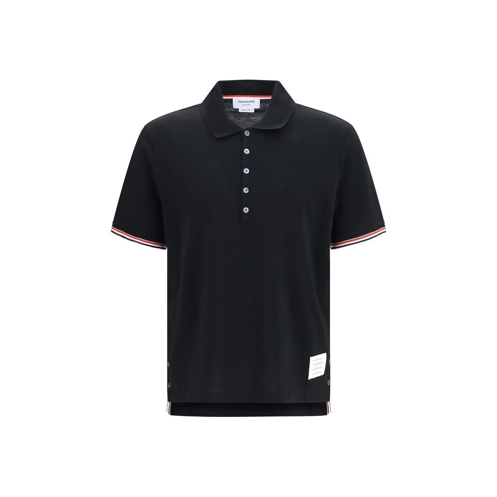 Thom Browne Black Cotton Polo Men's Shirt